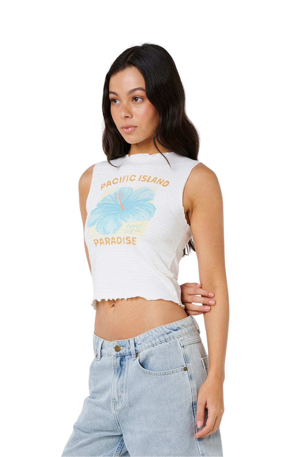 Rip Curl Topanga Canyon Shirred Womens Tank Top White