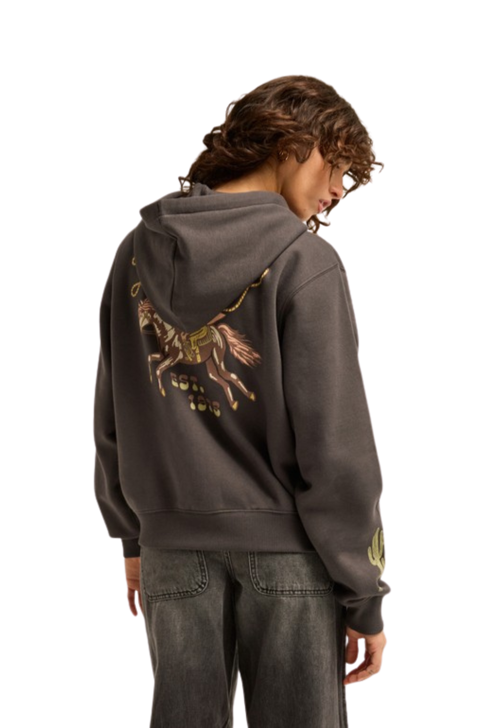 Billabong Familiar Roads Womens Full Zip Hoodie Off Black