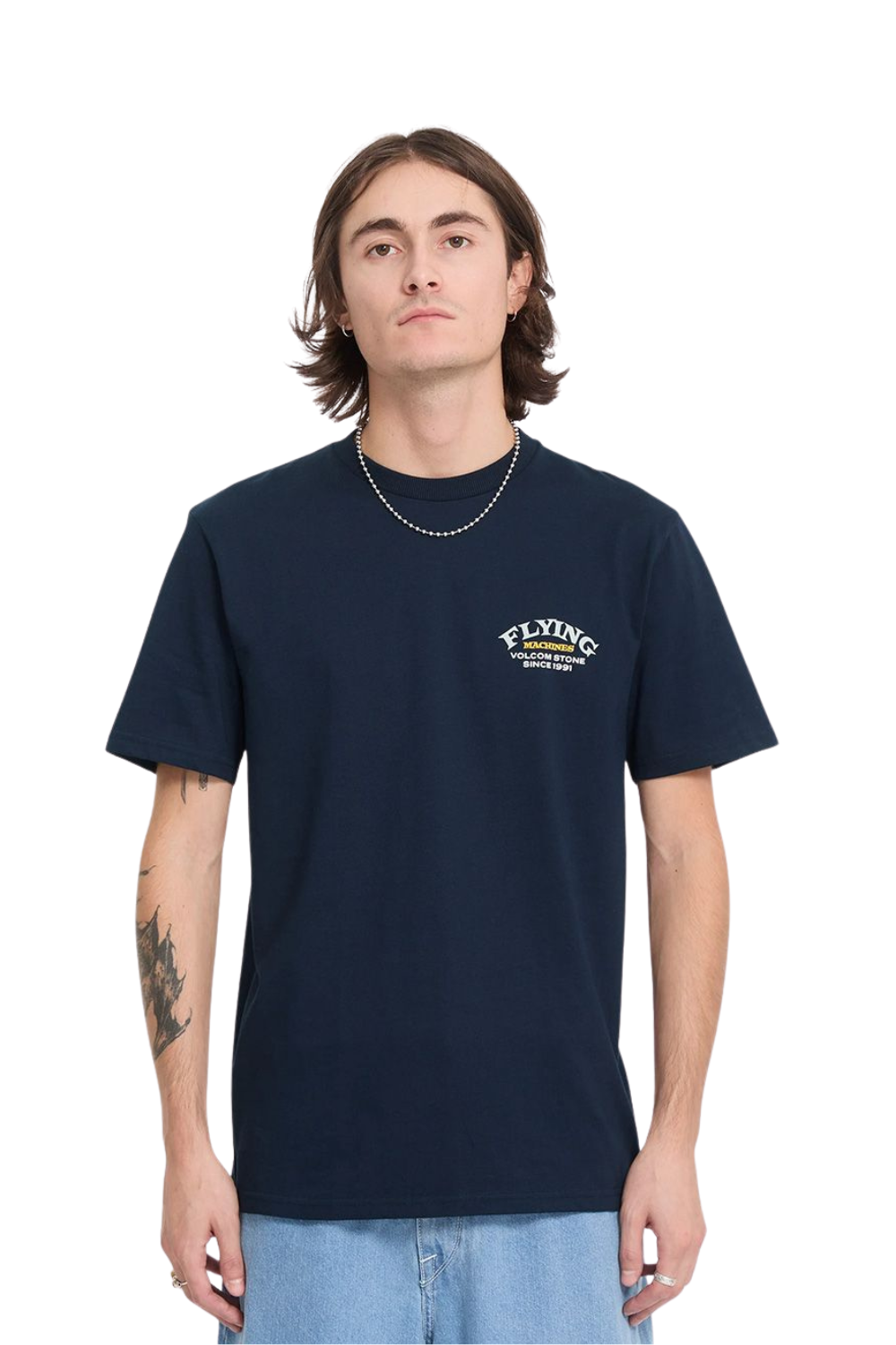 Volcom Flying Machine Mens T-Shirt Marine