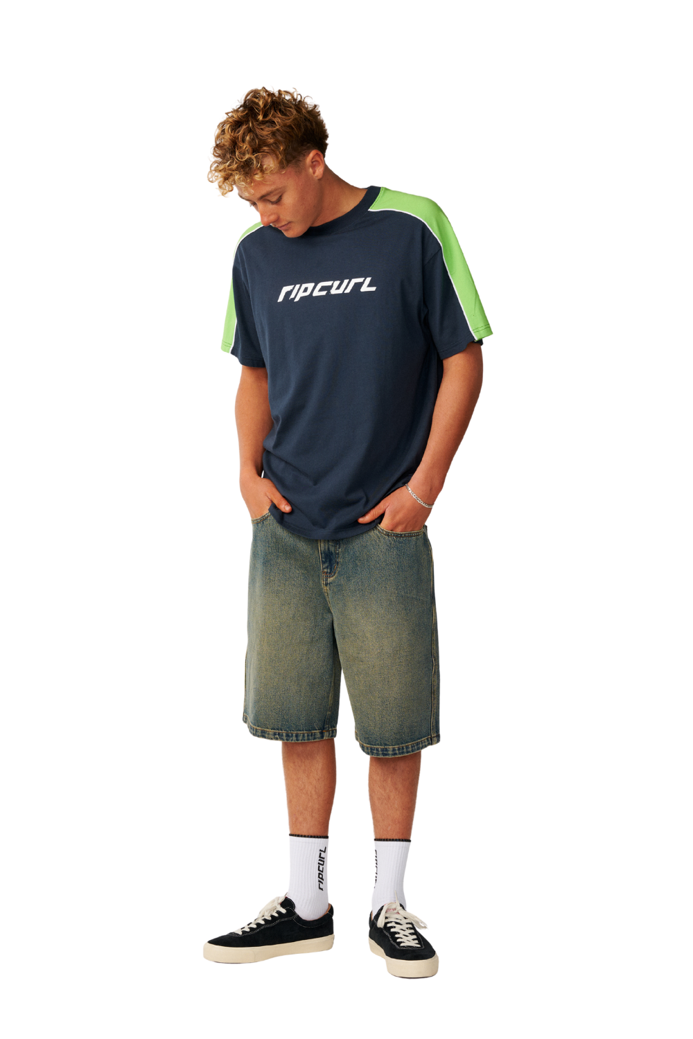 Rip Curl Archive Up Top Panel Mens T-Shirt Dark Navy
