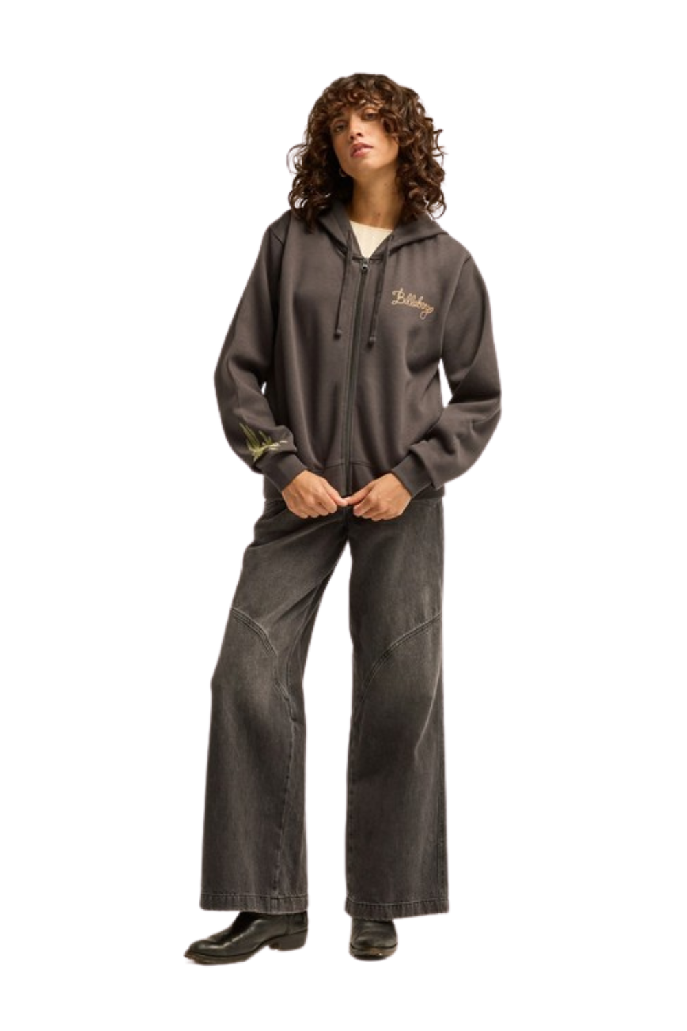 Billabong Familiar Roads Womens Full Zip Hoodie Off Black