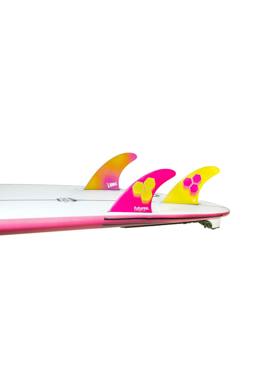 Futures AM3 Honeycomb Small Thruster Surfboard Fins Pink/Yellow