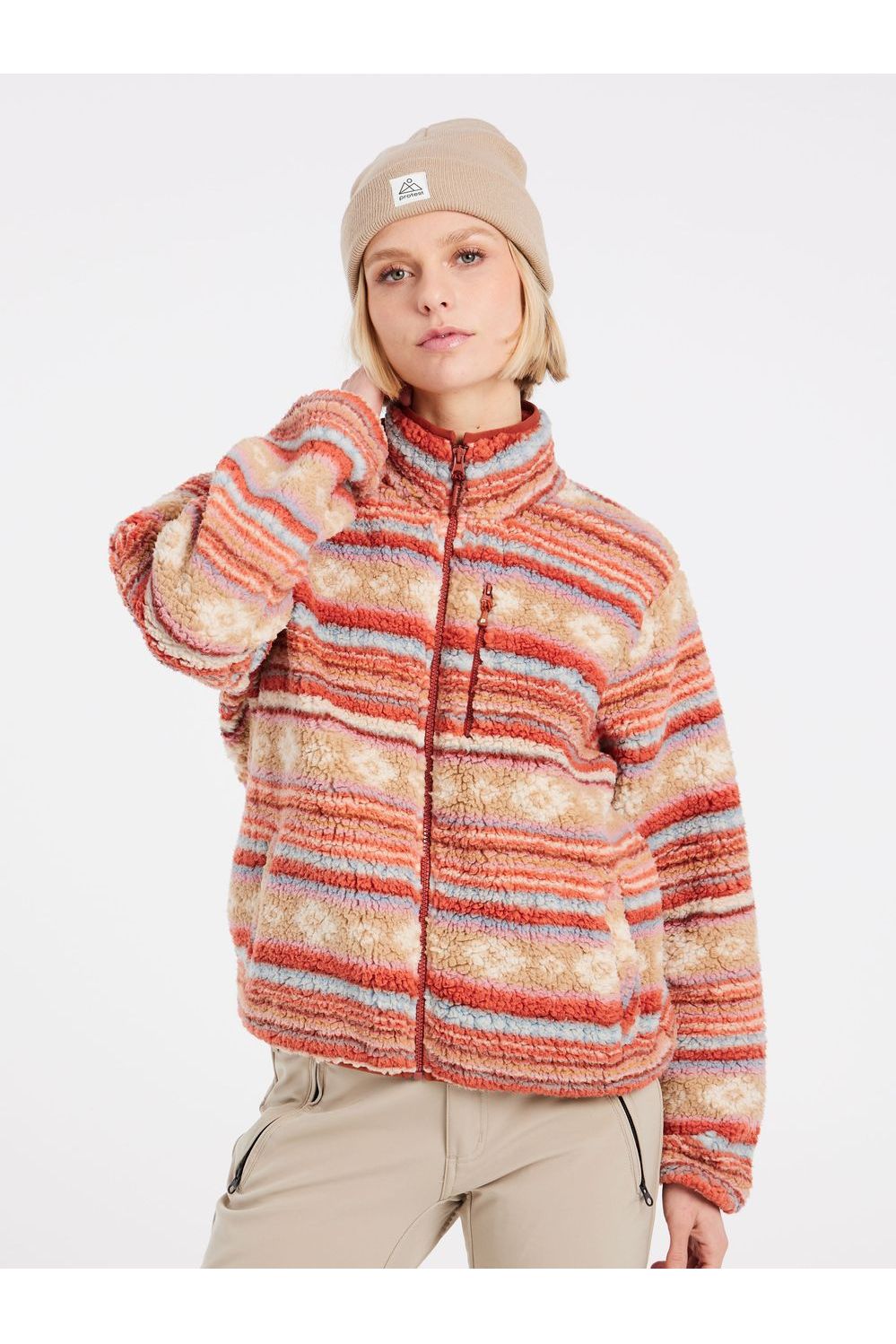 Protest Tarai Full Zip Top Uluru Rust