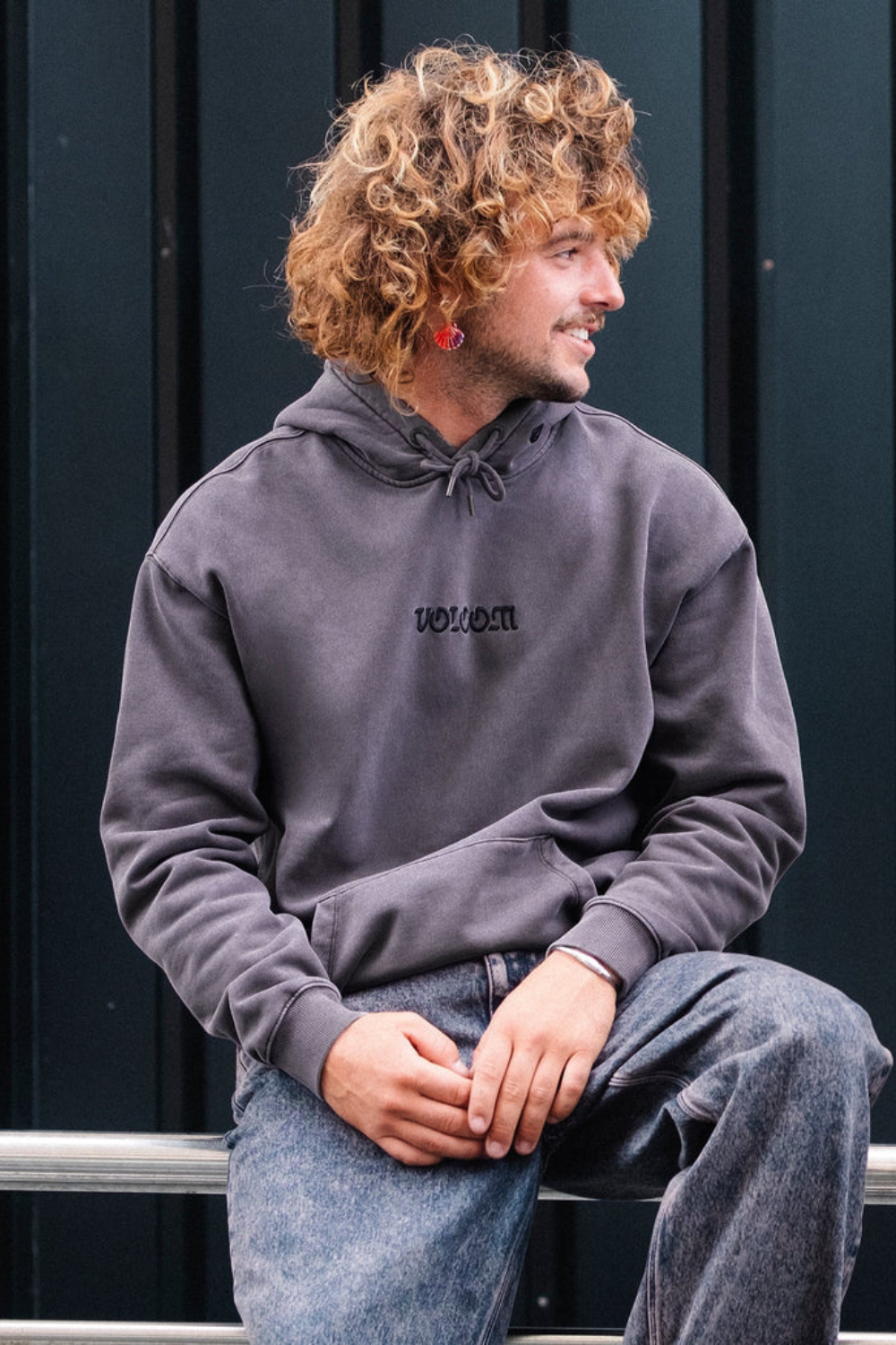 Volcom Big Stone Mens Hoodie Raisin