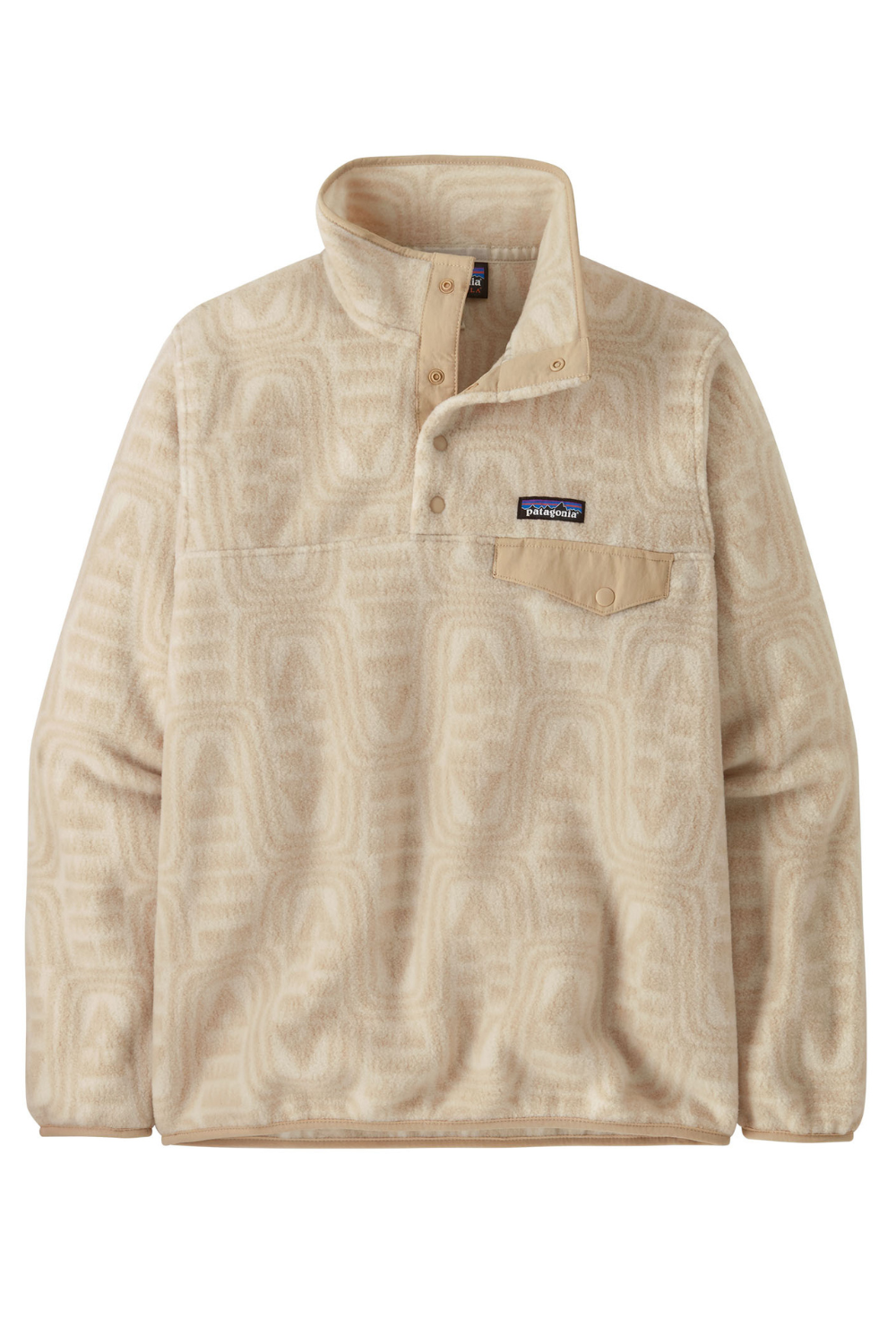 Patagonia Womens Light Weight Synch Snap-T Pullover Flow Dyno White