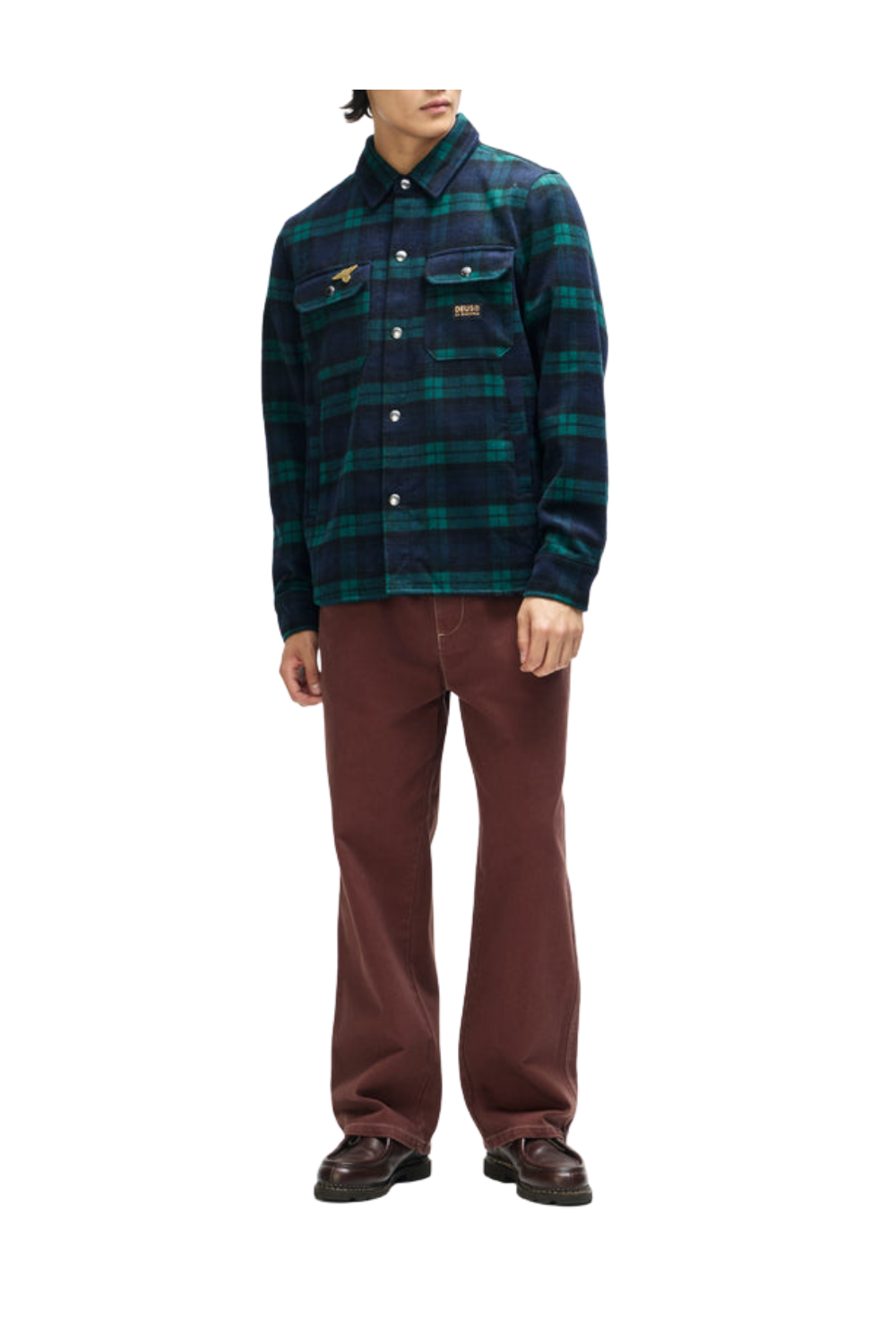 Deus Maxwell Mens Check Shirt Green