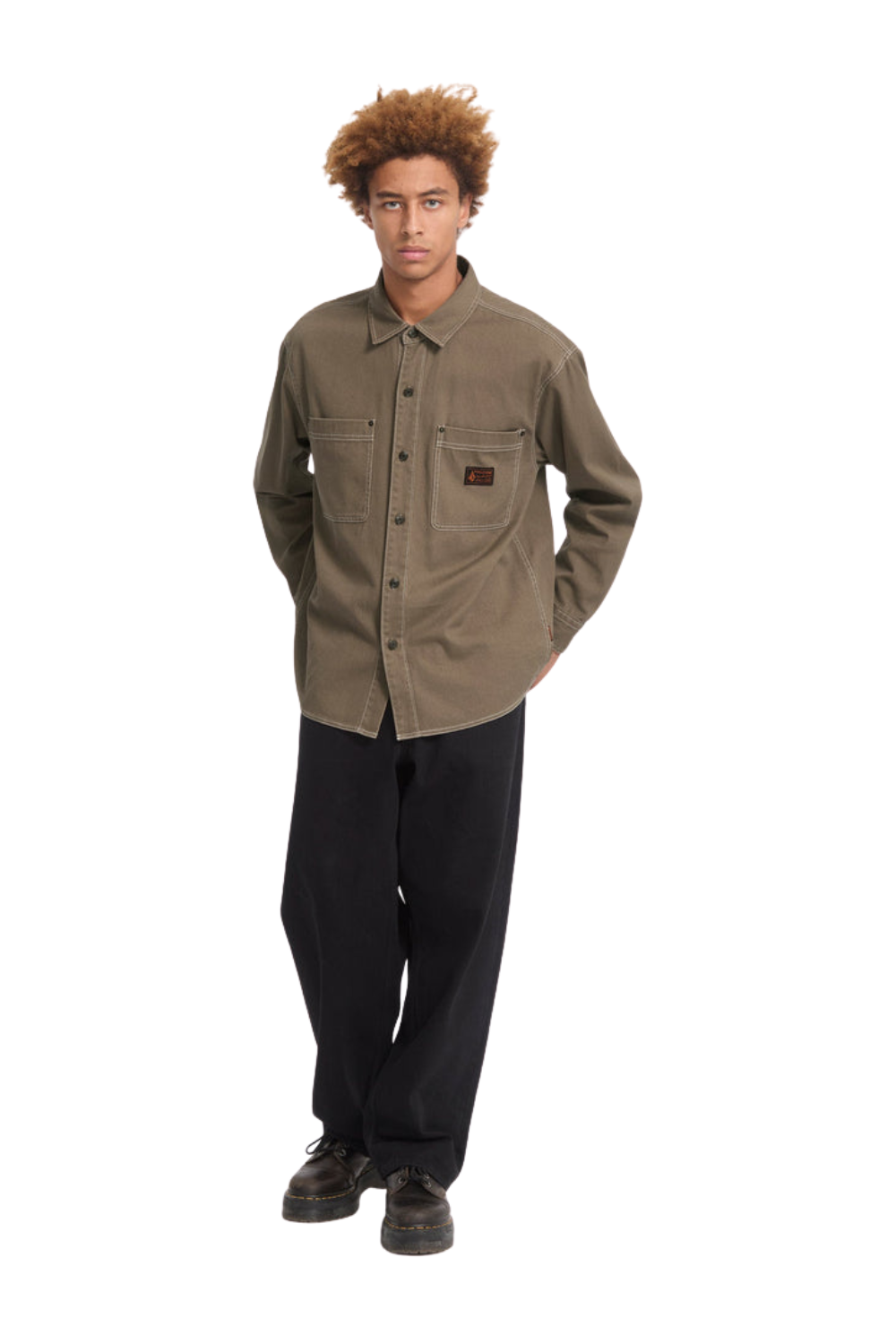 Volcom Levelstone Mens Shirt Earth