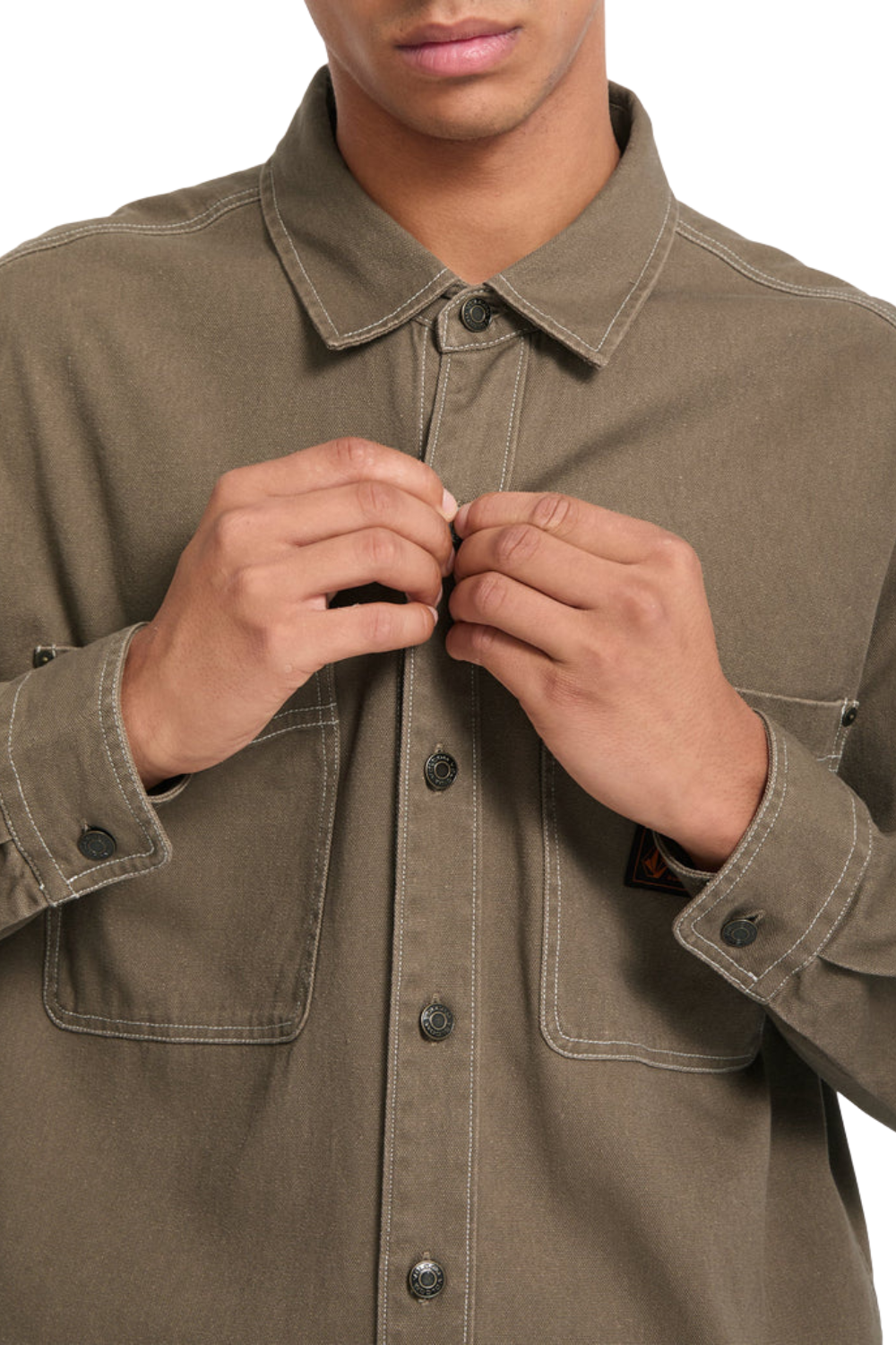 Volcom Levelstone Mens Shirt Earth