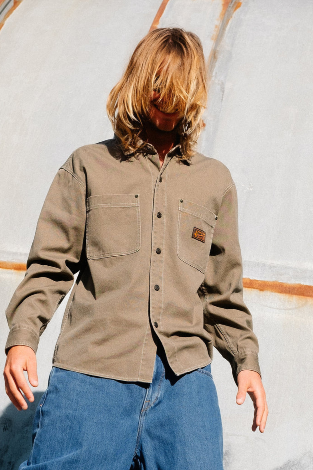 Volcom Levelstone Mens Shirt Earth
