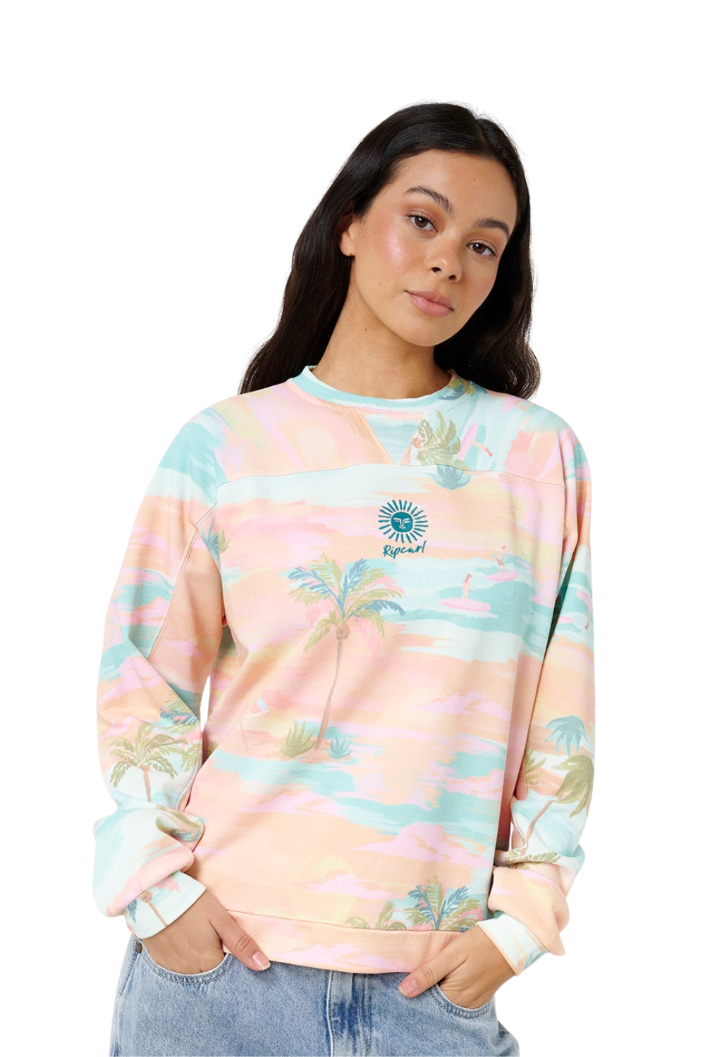 Rip Curl Catalina Island Womens Relaxed Crew Peach