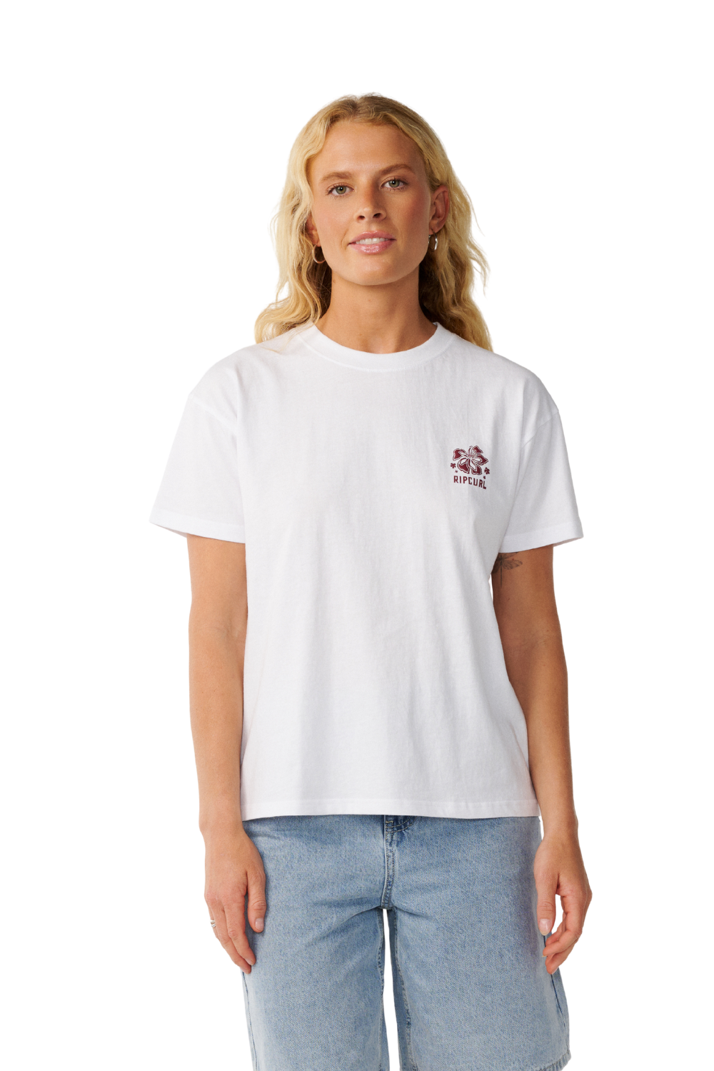 Rip Curl Surf Puff Party Pack Womens Relaxed T-Shirt White