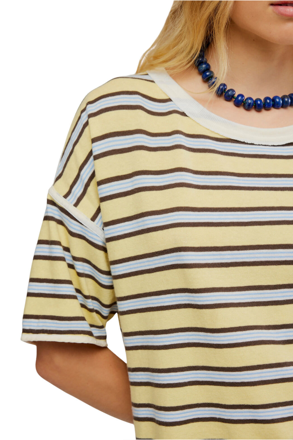 Free People Clean Rugby T-Shirt Yellow Combo