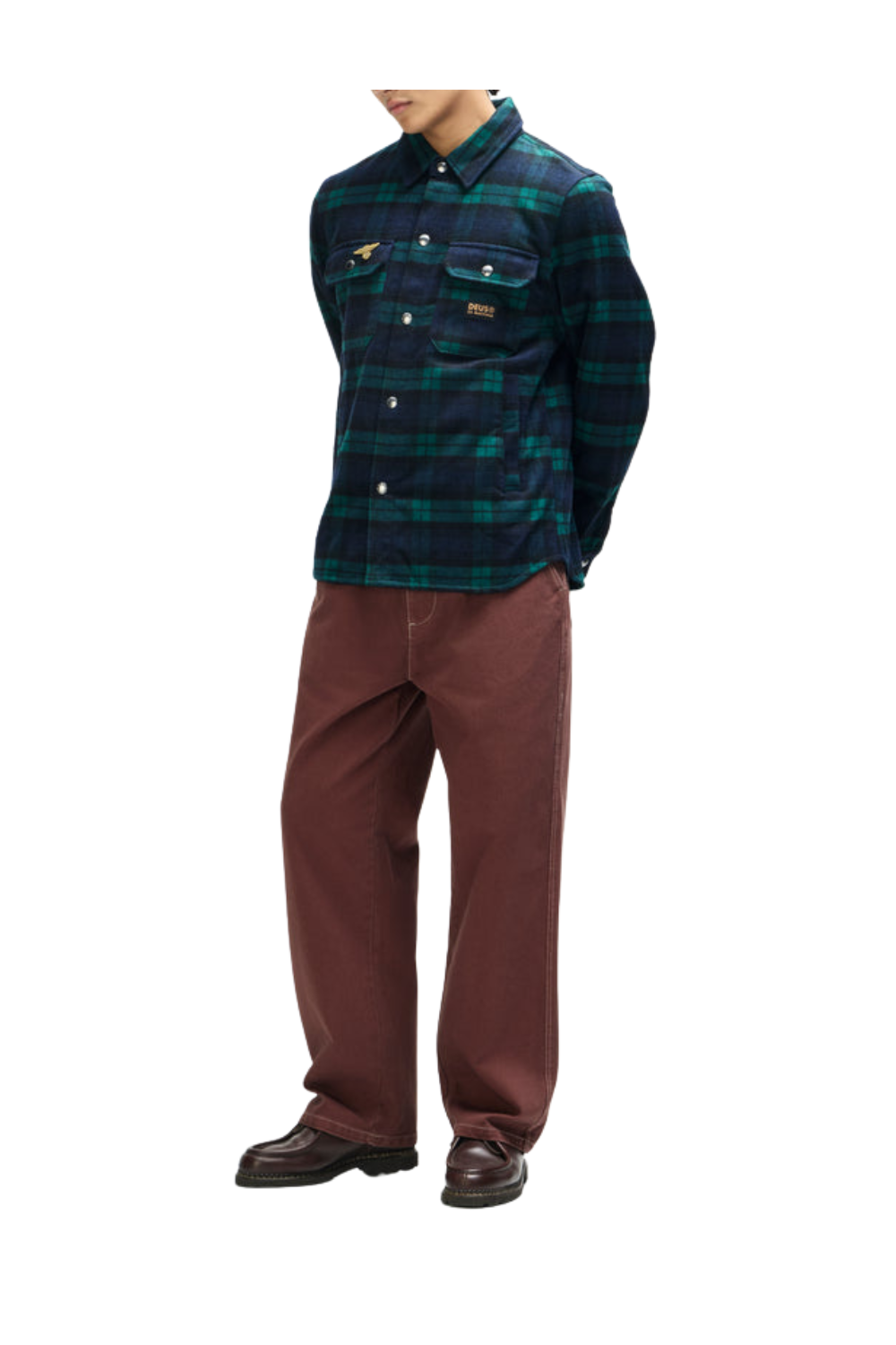 Deus Maxwell Mens Check Shirt Green