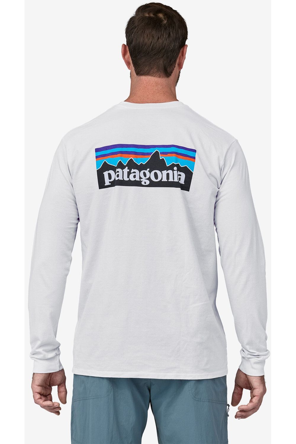 Patagonia LS P-6 Logo Responsibili T-Shirt White
