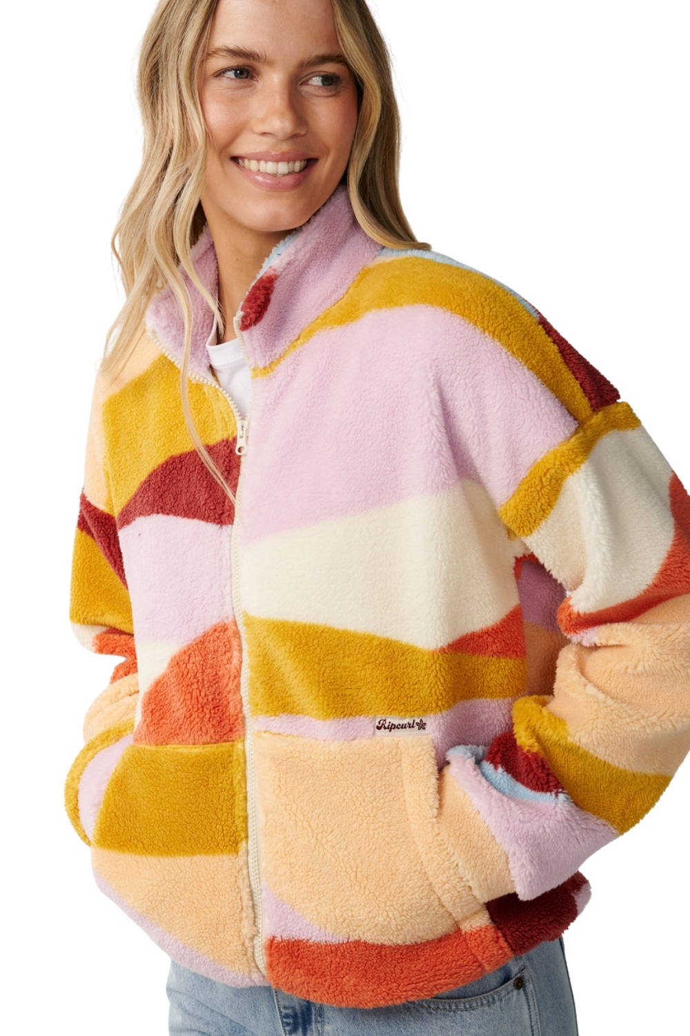 Rip Curl Retro Swell Womens Full Zip Polar Fleece Multi
