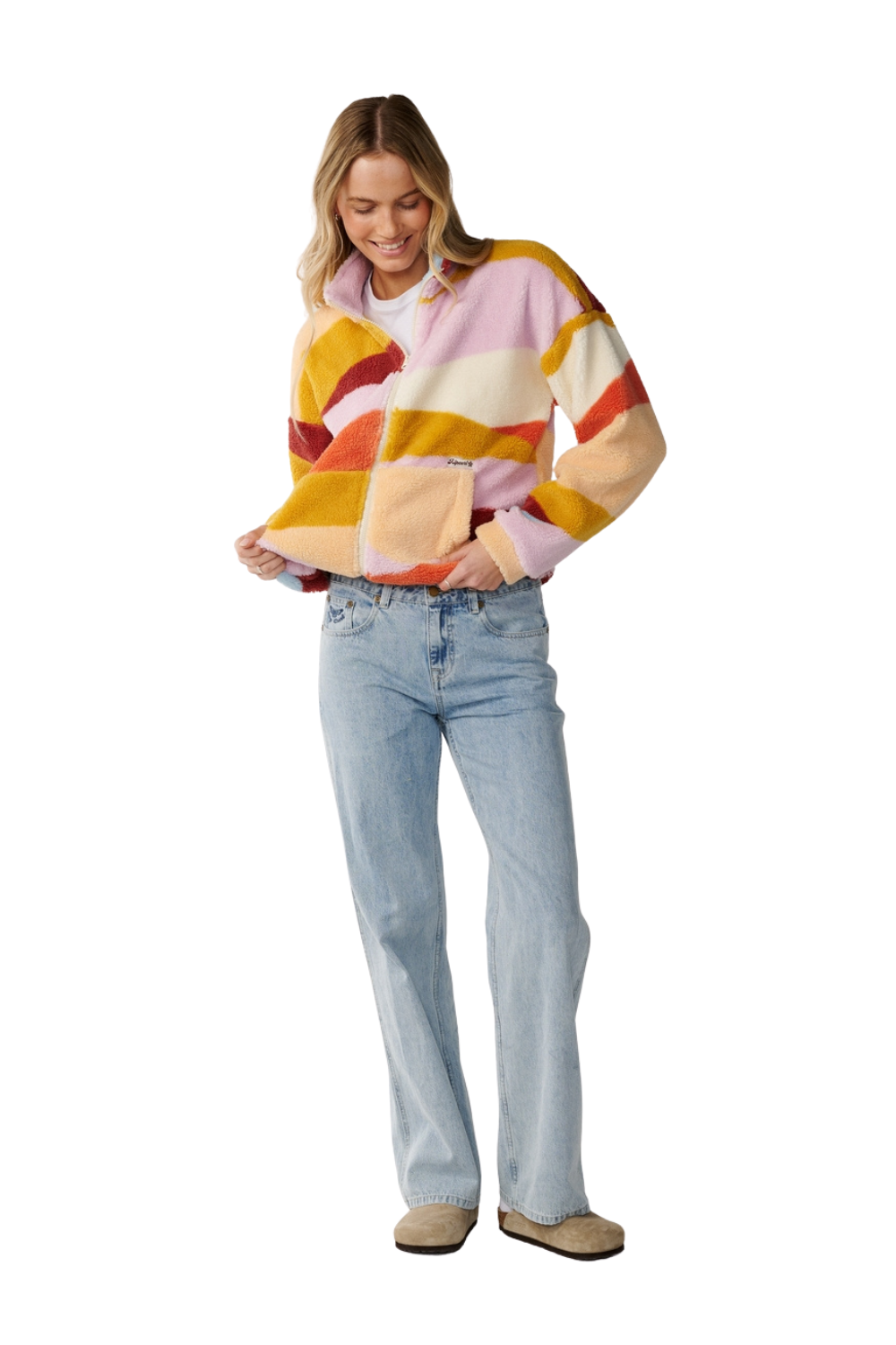Rip Curl Retro Swell Womens Full Zip Polar Fleece Multi