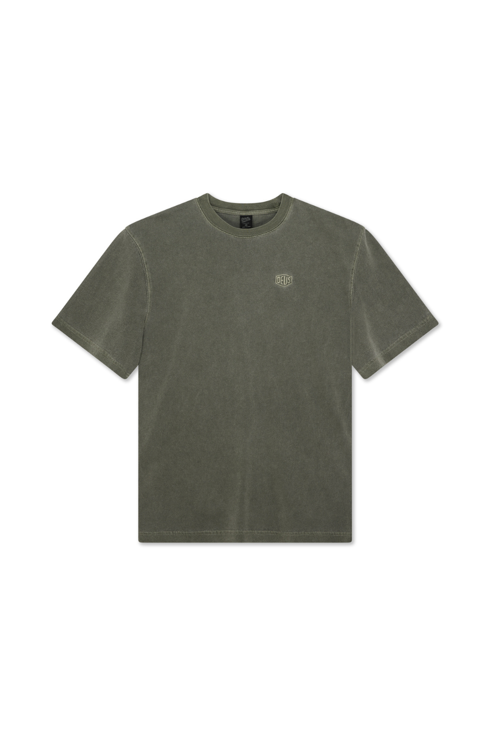 Deus Shield Garment Dyed Short Sleeve T-Shirt Cypress Green
