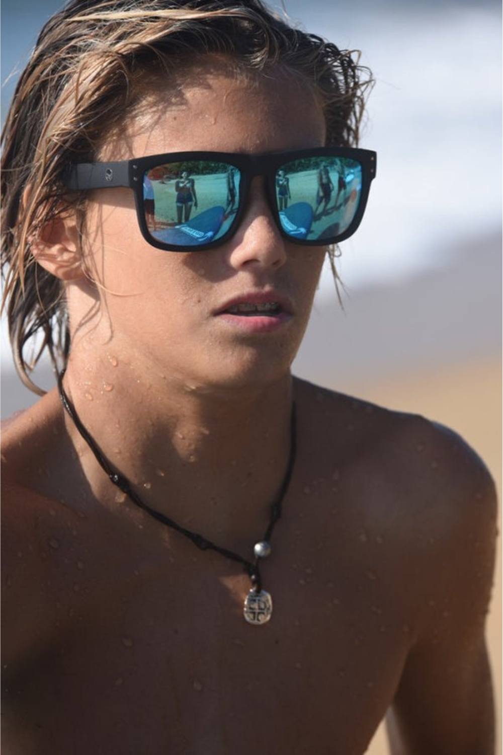 I-Sea V-Lander Sunglasses Black/Blue Mirror Polarized