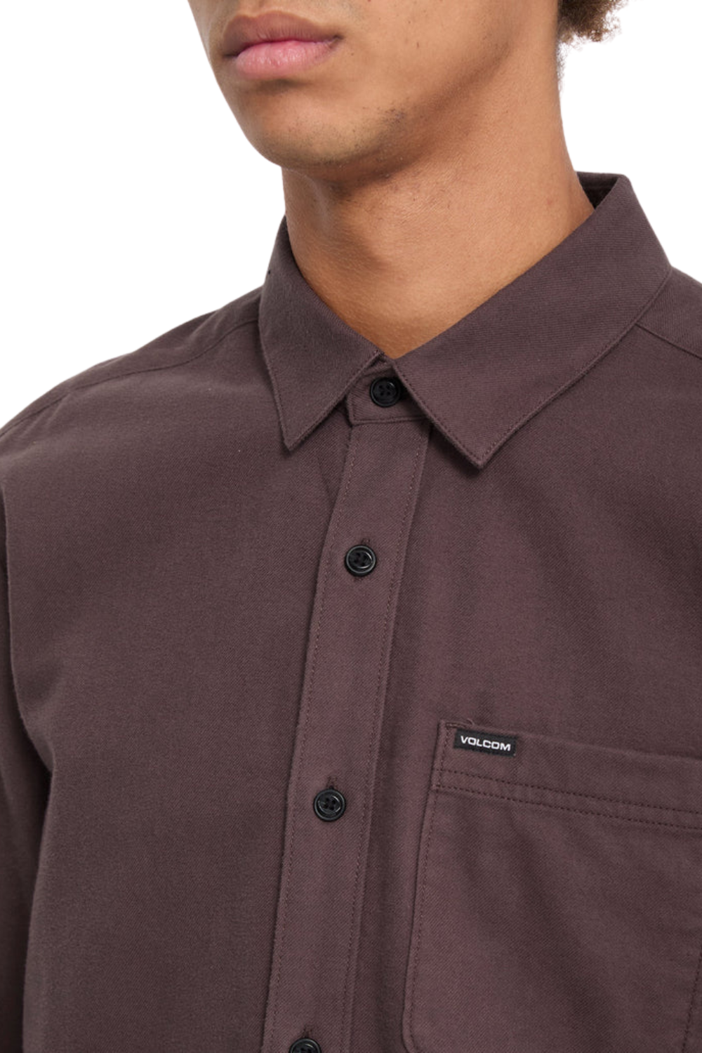 Volcom Caden Solid Mens Shirt Raisin