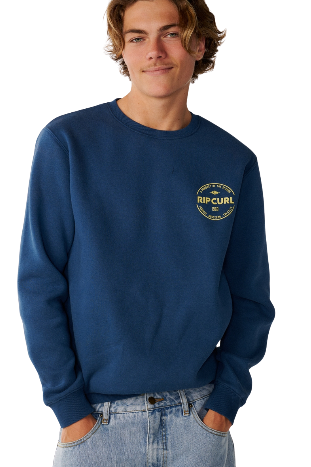 Rip Curl Staple Mens Crew Light Navy