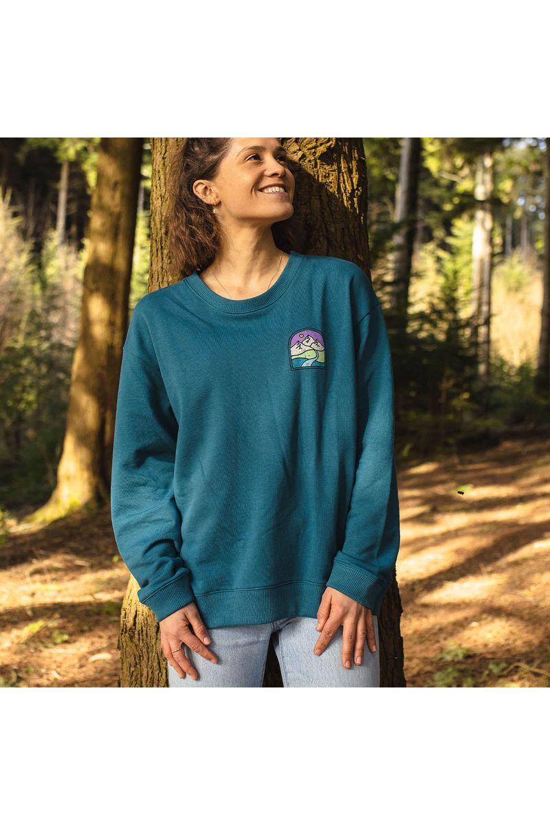 Passenger Friday Collective Recycled Cotton Oversized Sweatshirt Blue Coral