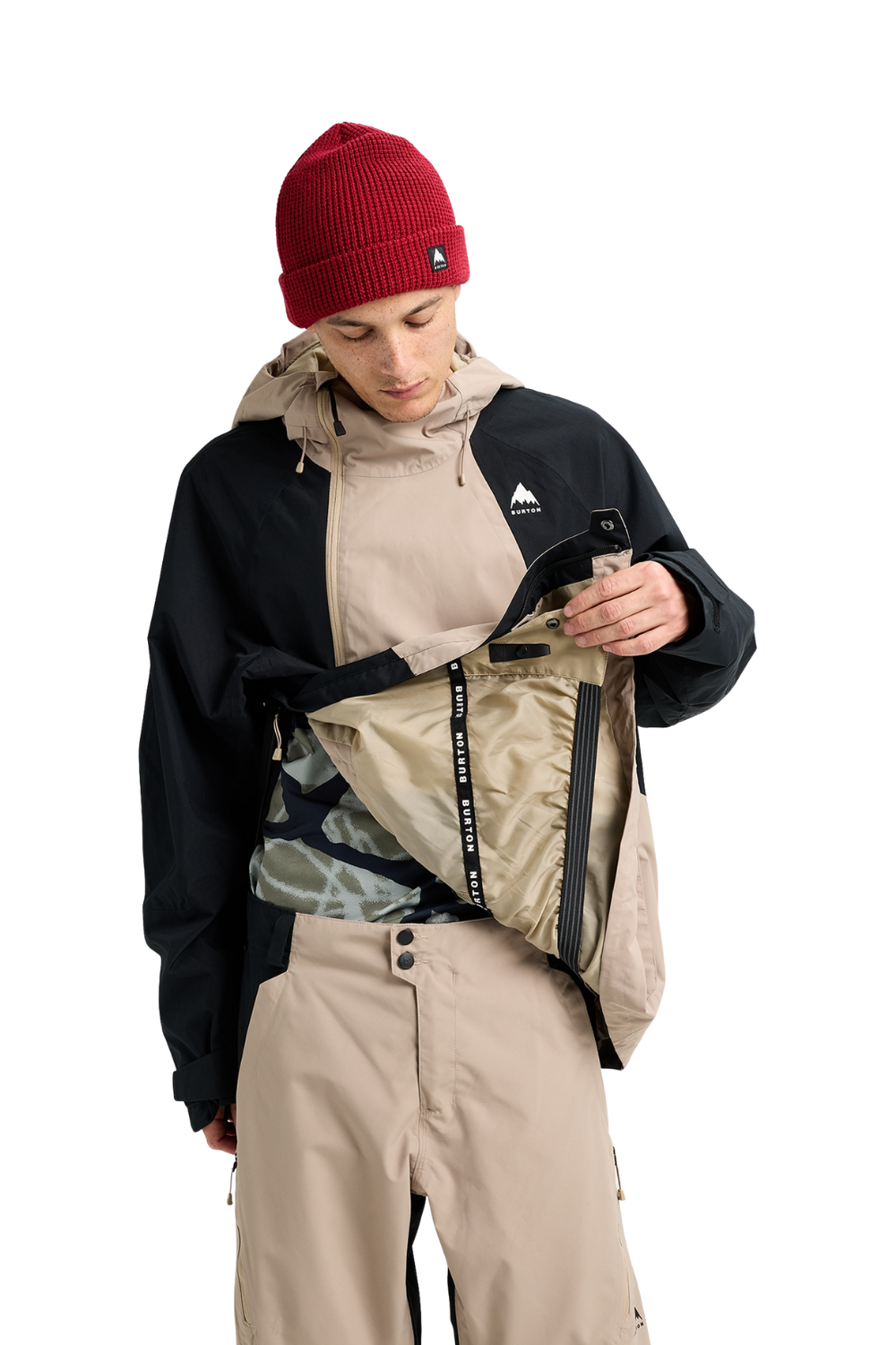 Burton Mens Reserve 2L Relaxed Snow Anorak Summit Taupe/True Black