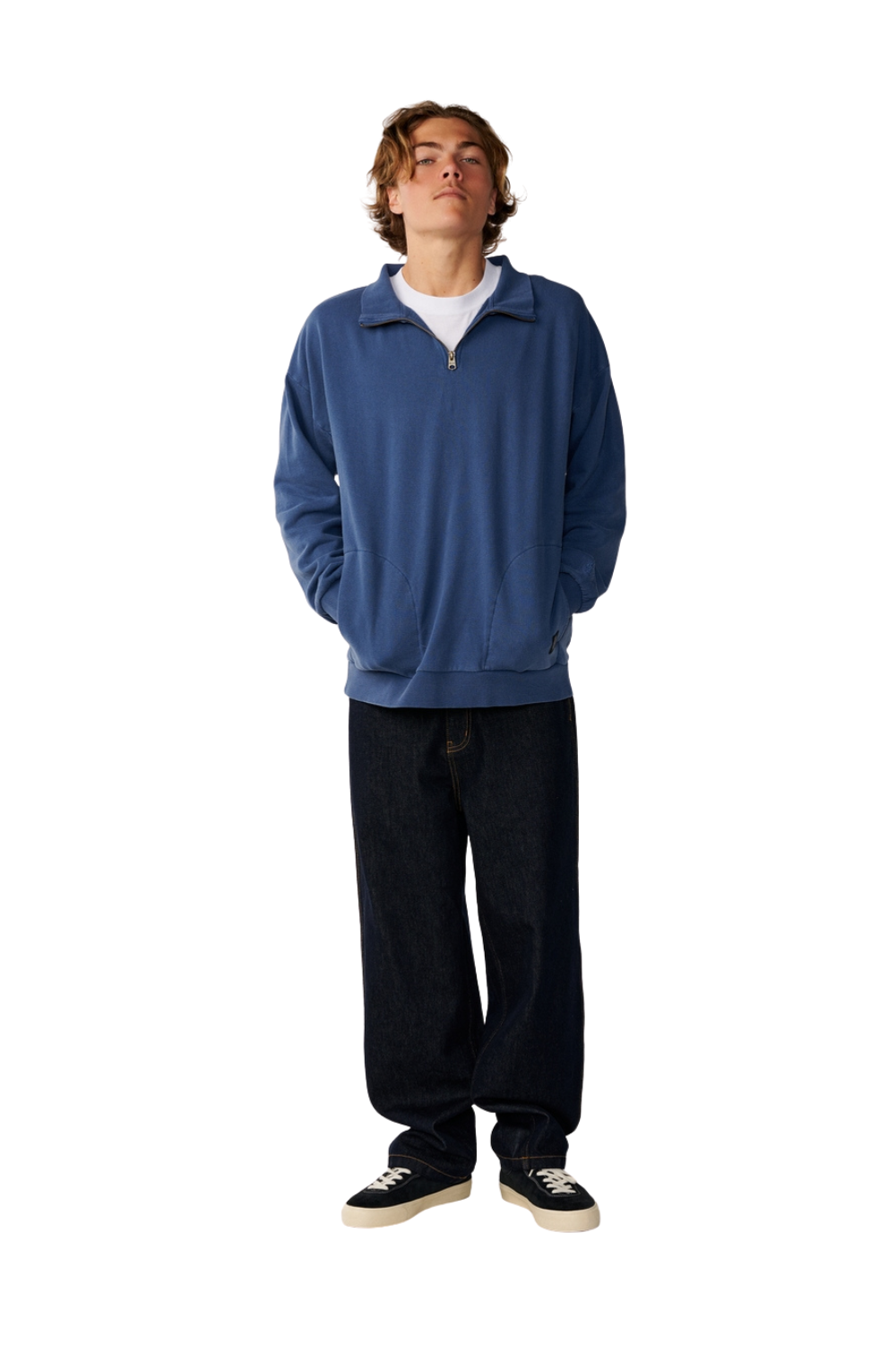 Rip Curl Premium Surf 1/4 Zip Crew Light Navy
