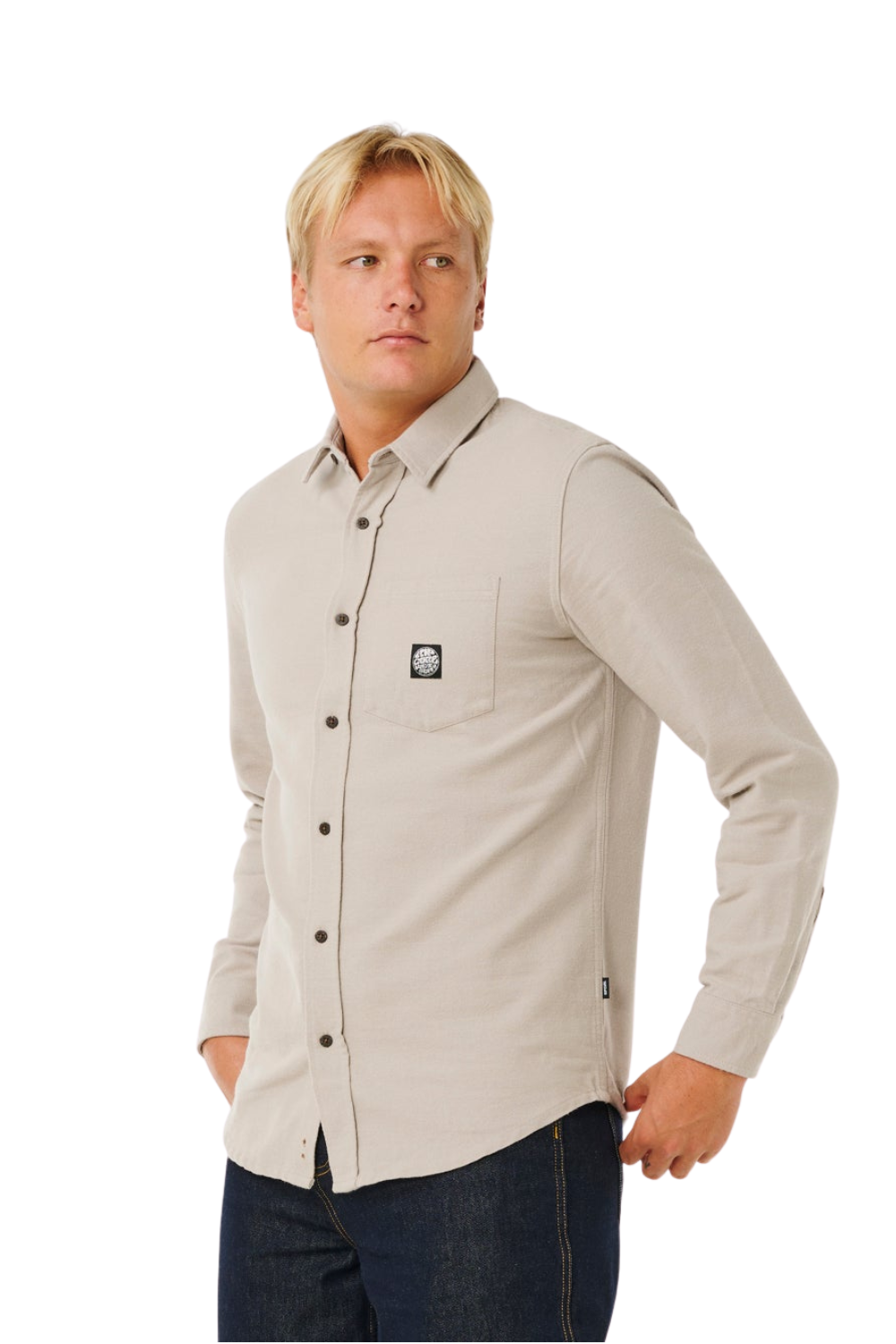 Rip Curl Premium Surf Mens Long Sleeve Shirt Stone