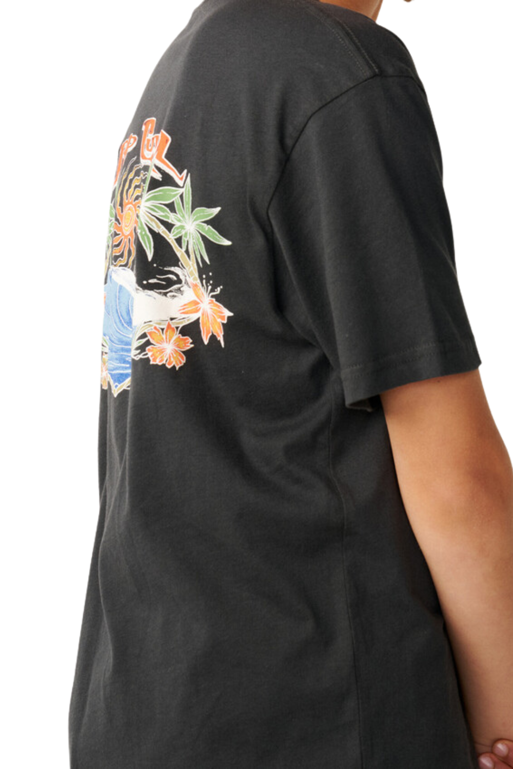 Rip Curl Hazed & Tubed Boys T-Shirt Washed Black