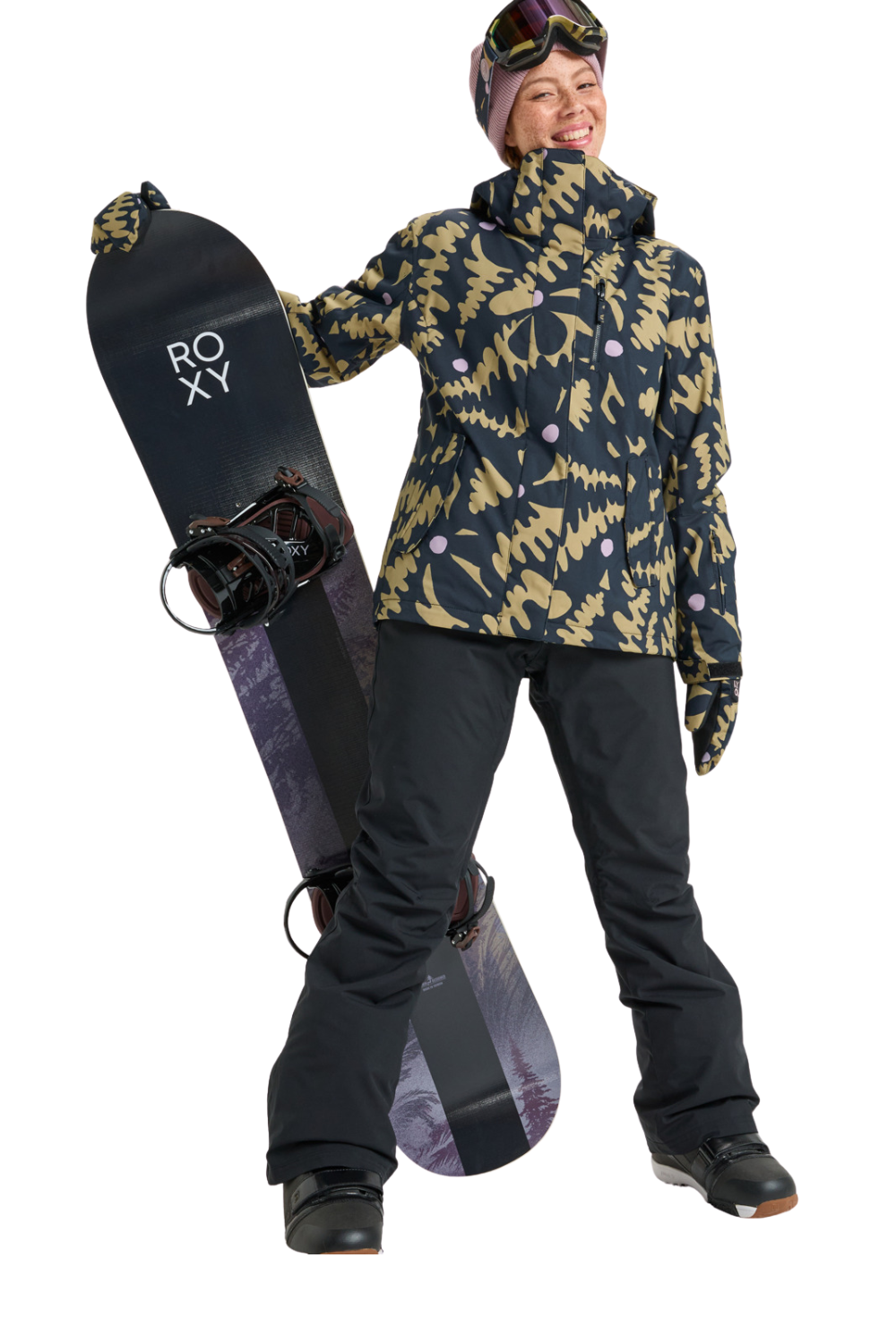 Roxy Womens Jetty Technical Snow Jacket Fennel Seed Big Flower