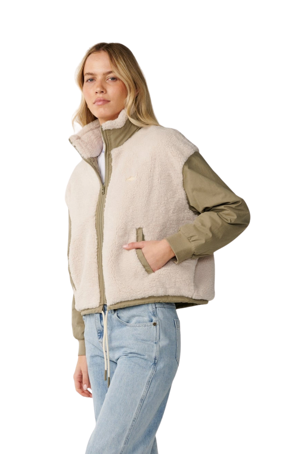 Rip Curl Venture Womens Sherpa Jacket Olive