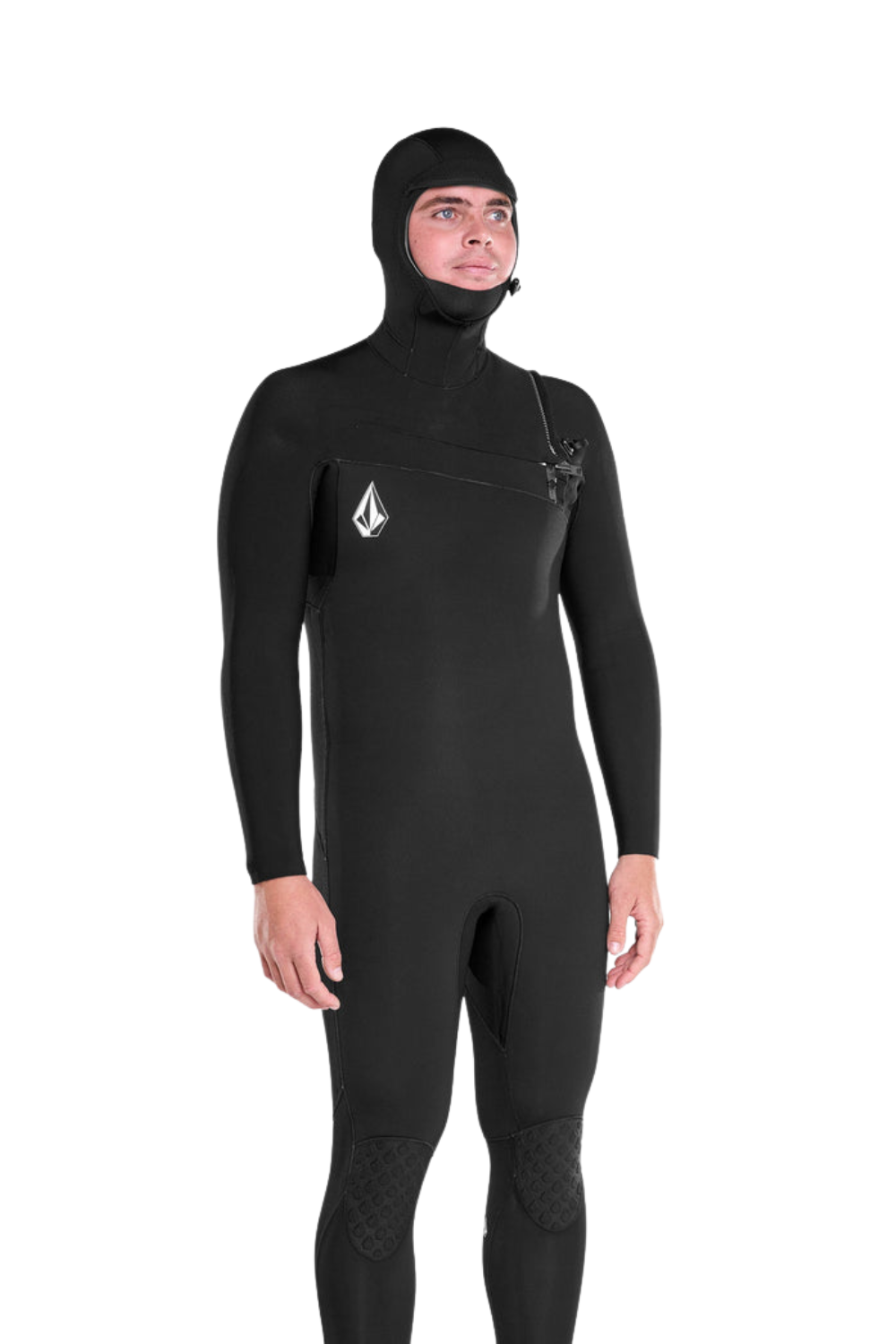 Volcom Modulator Mens 4/3 Hooded Chestzip Wetsuit Black