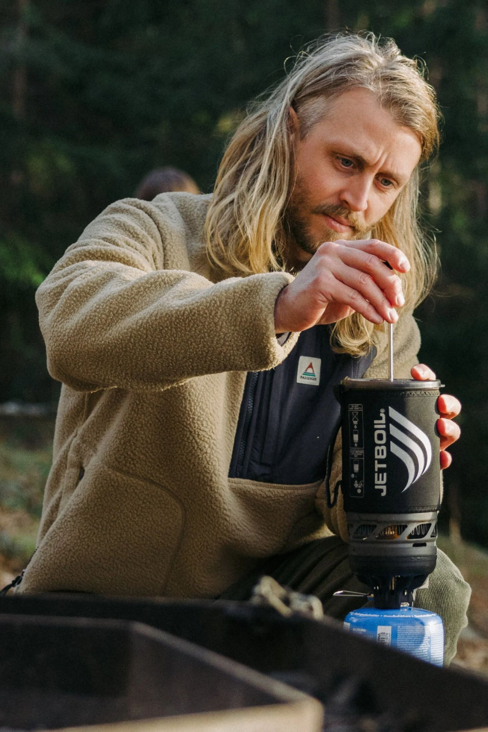 Passenger Offgrid 2.0 1/2 Zip Mens Recycled Sherpa Fleece Biscuit