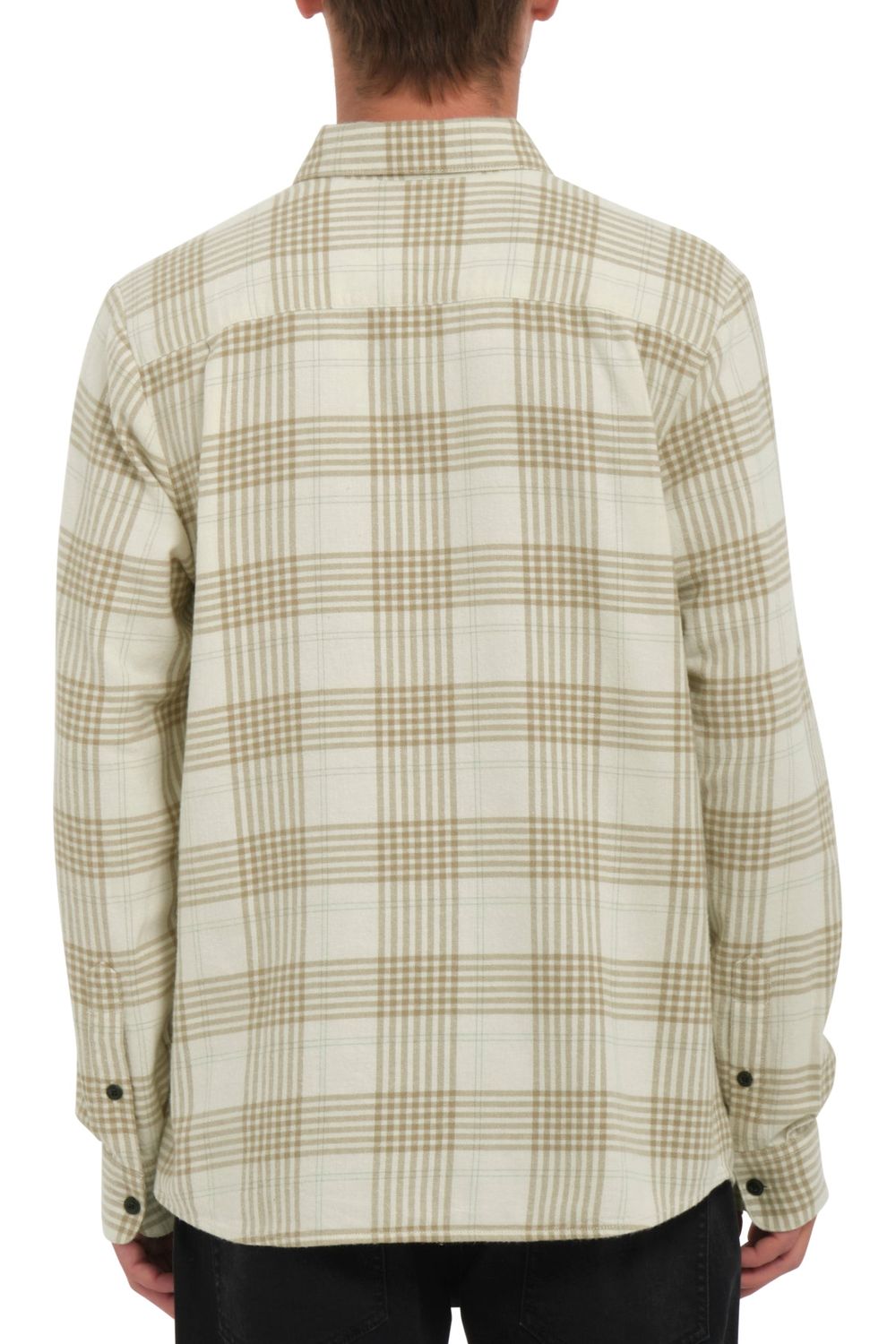 Volcom Caden Plaid Long Sleeve Shirt Dirty White