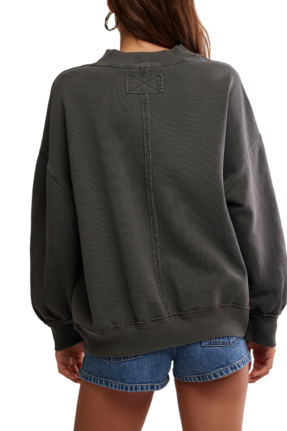 Free People Palm Springs Pullover Washed Black