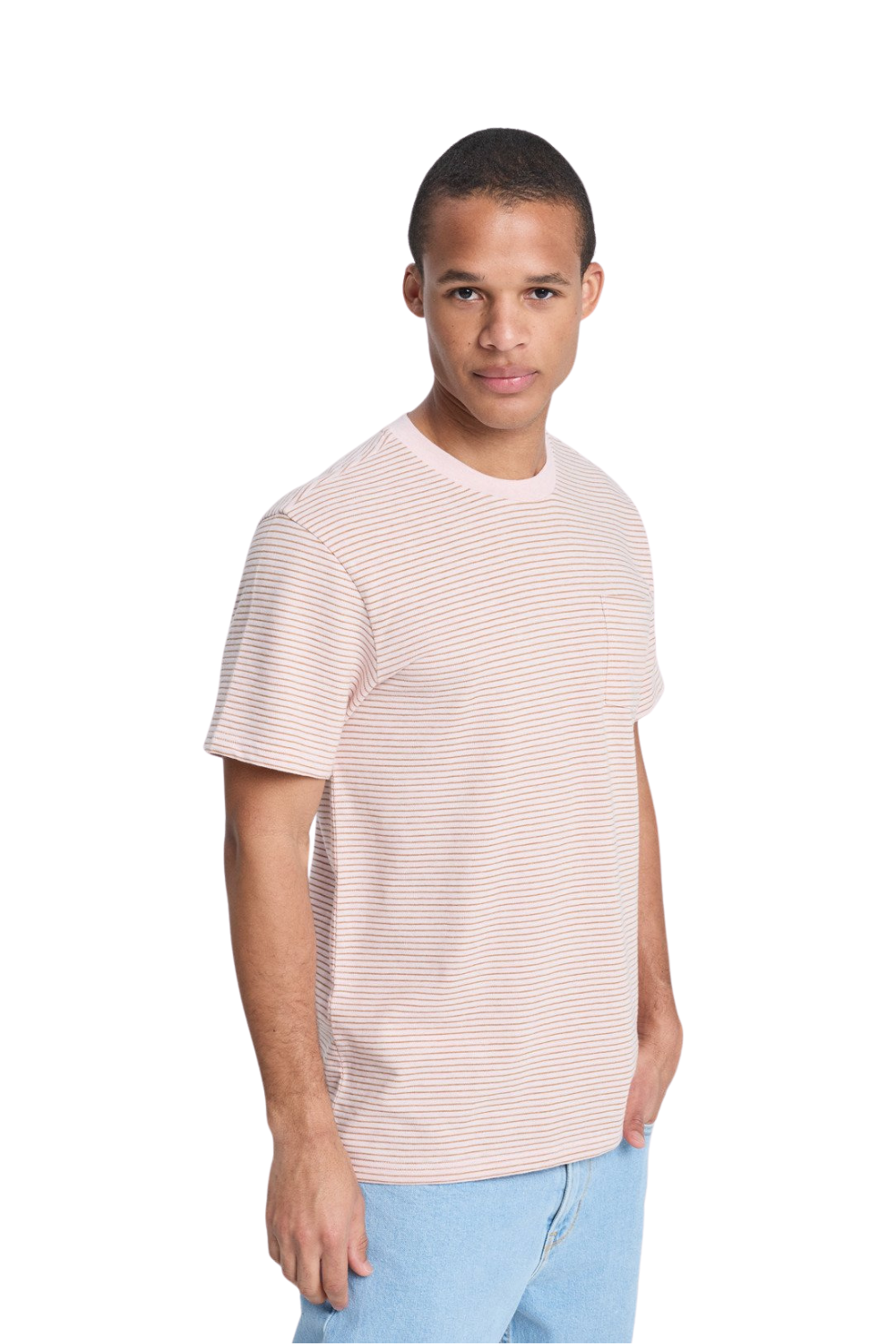 Quiksilver Lopaz Striped Pocket Mens T-Shirt Rose Water Lopaz Stripes