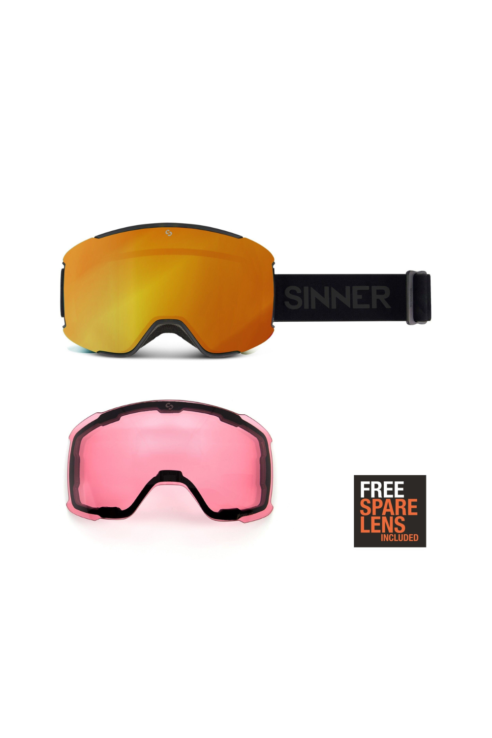 Sinner Snowflake Snow Goggles Black