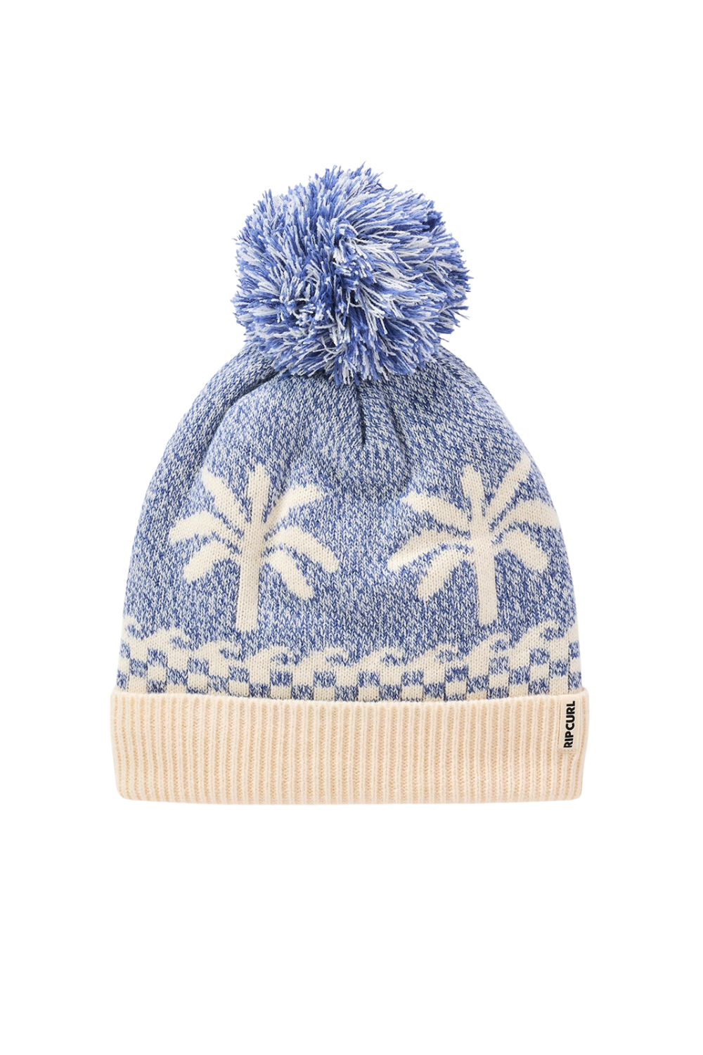 Rip Curl Jacquard Womens Pom Pom Beanie Mid Blue