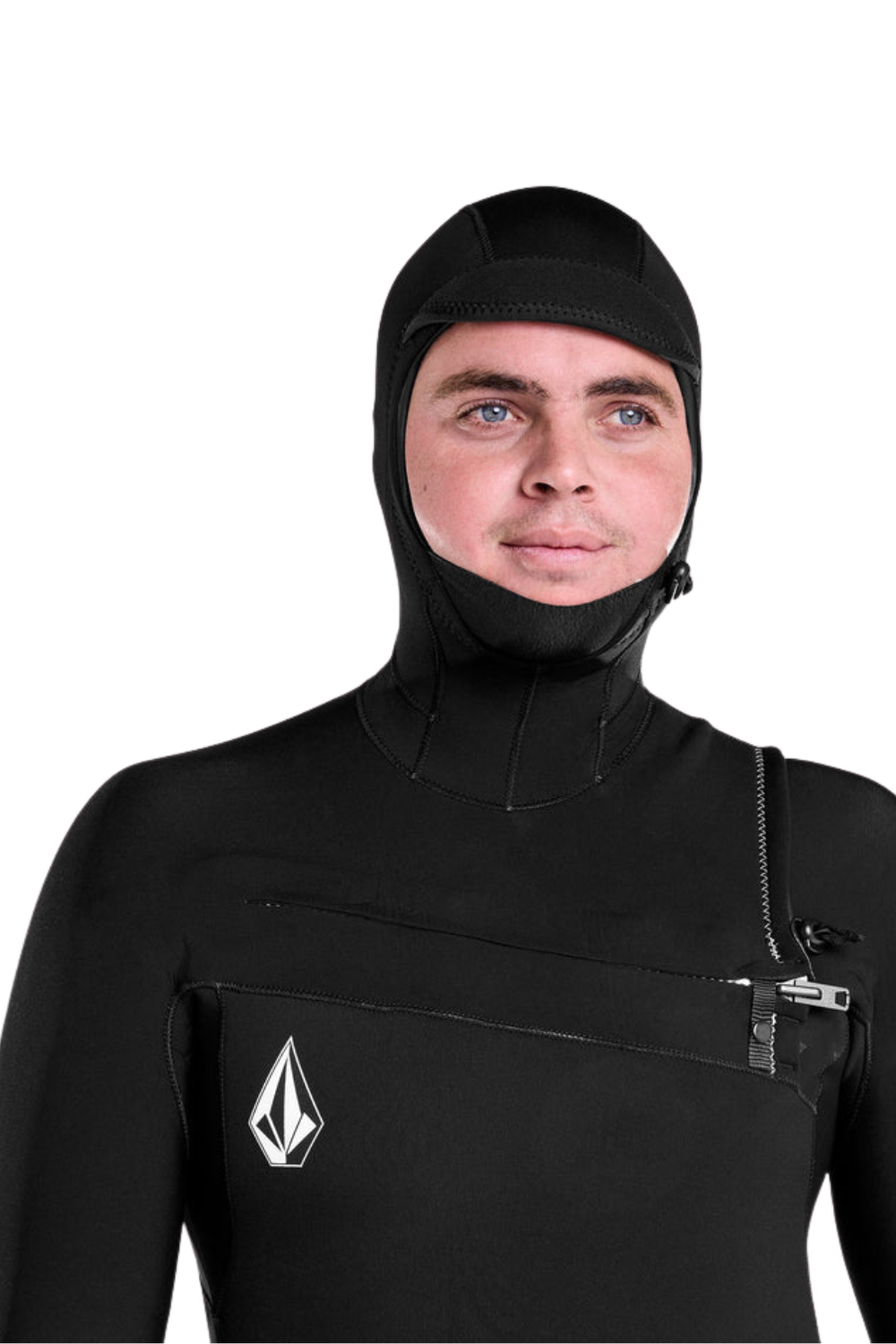 Volcom Mens Modulator 5/4/3mm Chest Zip Wetsuit With Hood Black