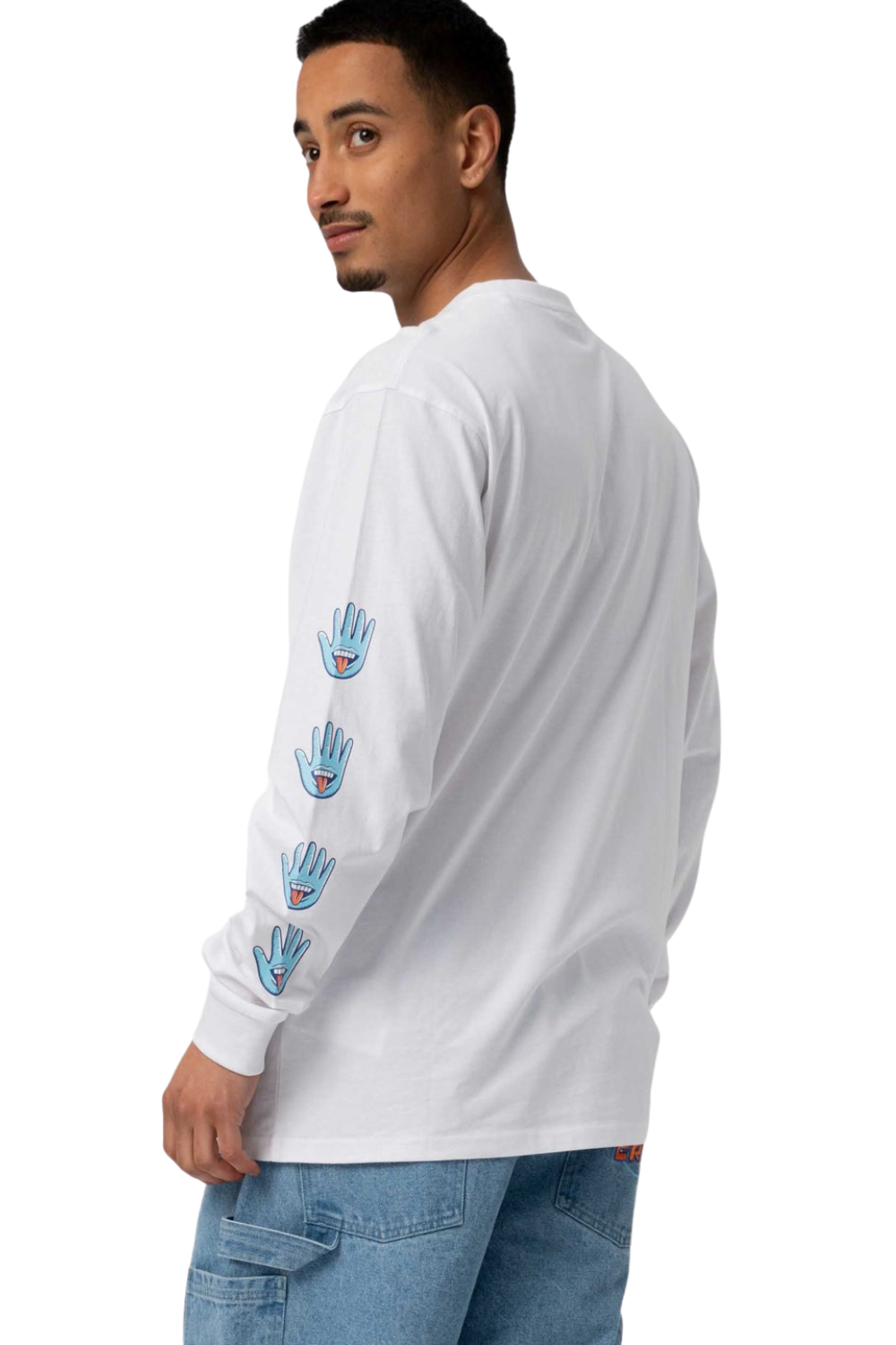 Santa Cruz Mens Desert Tripper Dot Long Sleeve T-Shirt White