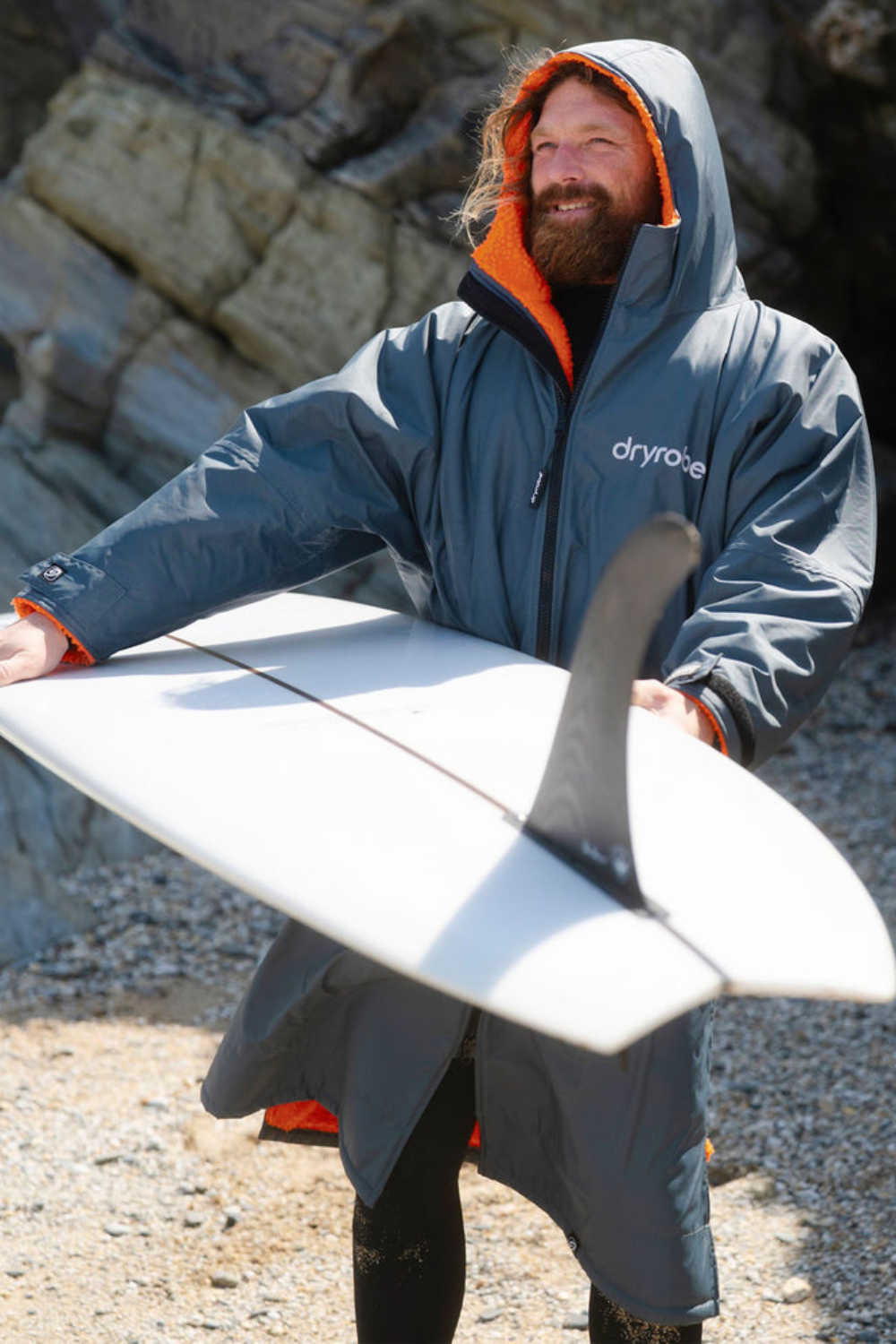 Dryrobe Advance Adult Long Sleeve Dark Grey Orange