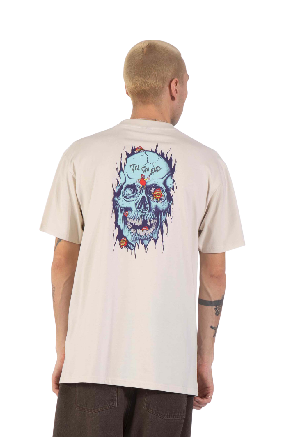 Santa Cruz Dot Dudes Mens T-Shirt Warm Grey