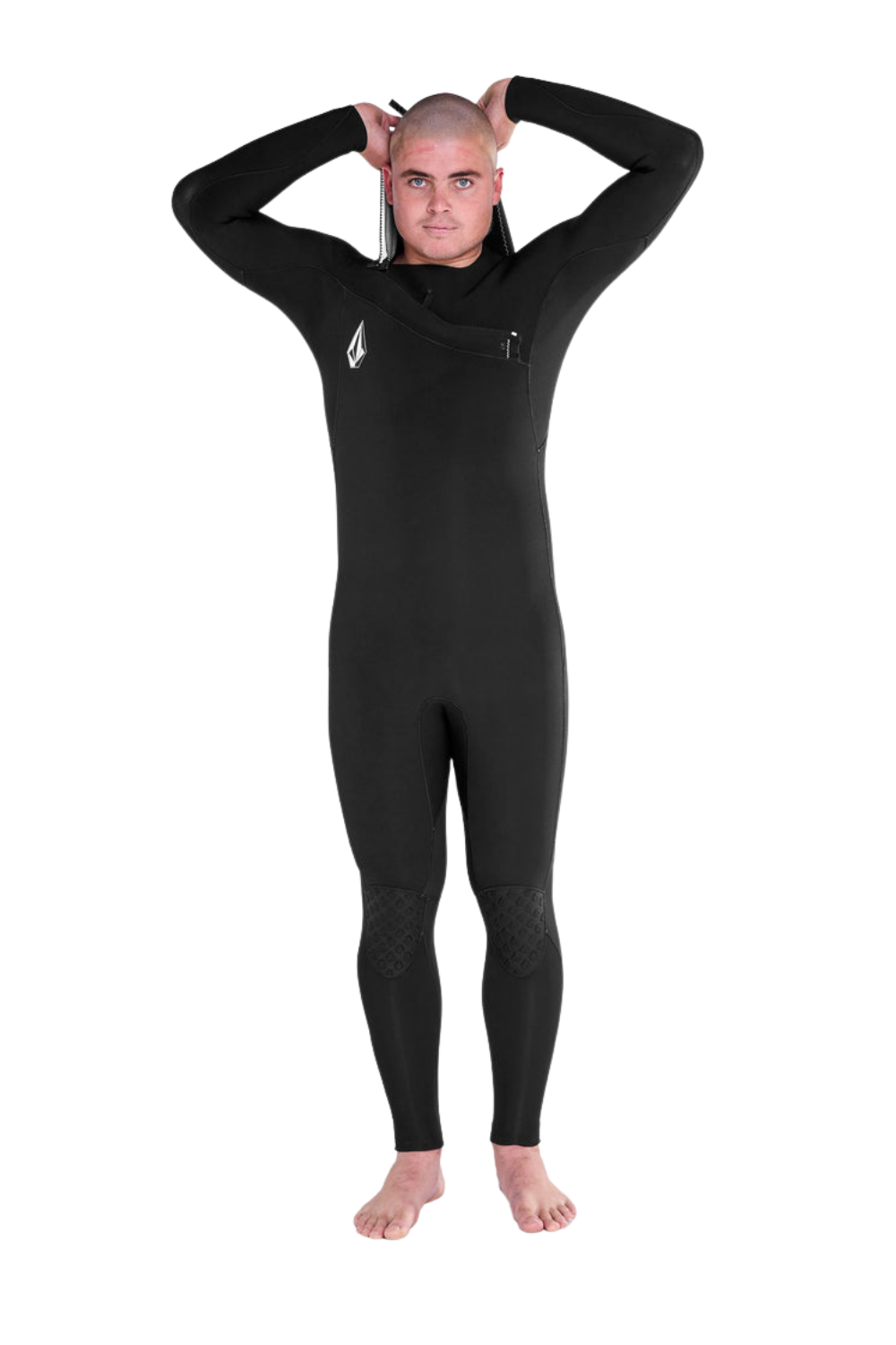 Volcom Mens Modulator 5/4/3mm Chest Zip Wetsuit With Hood Black