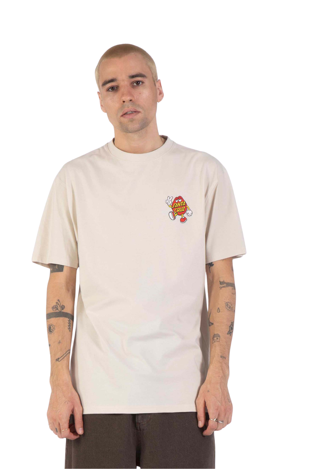 Santa Cruz Dot Dudes Mens T-Shirt Warm Grey
