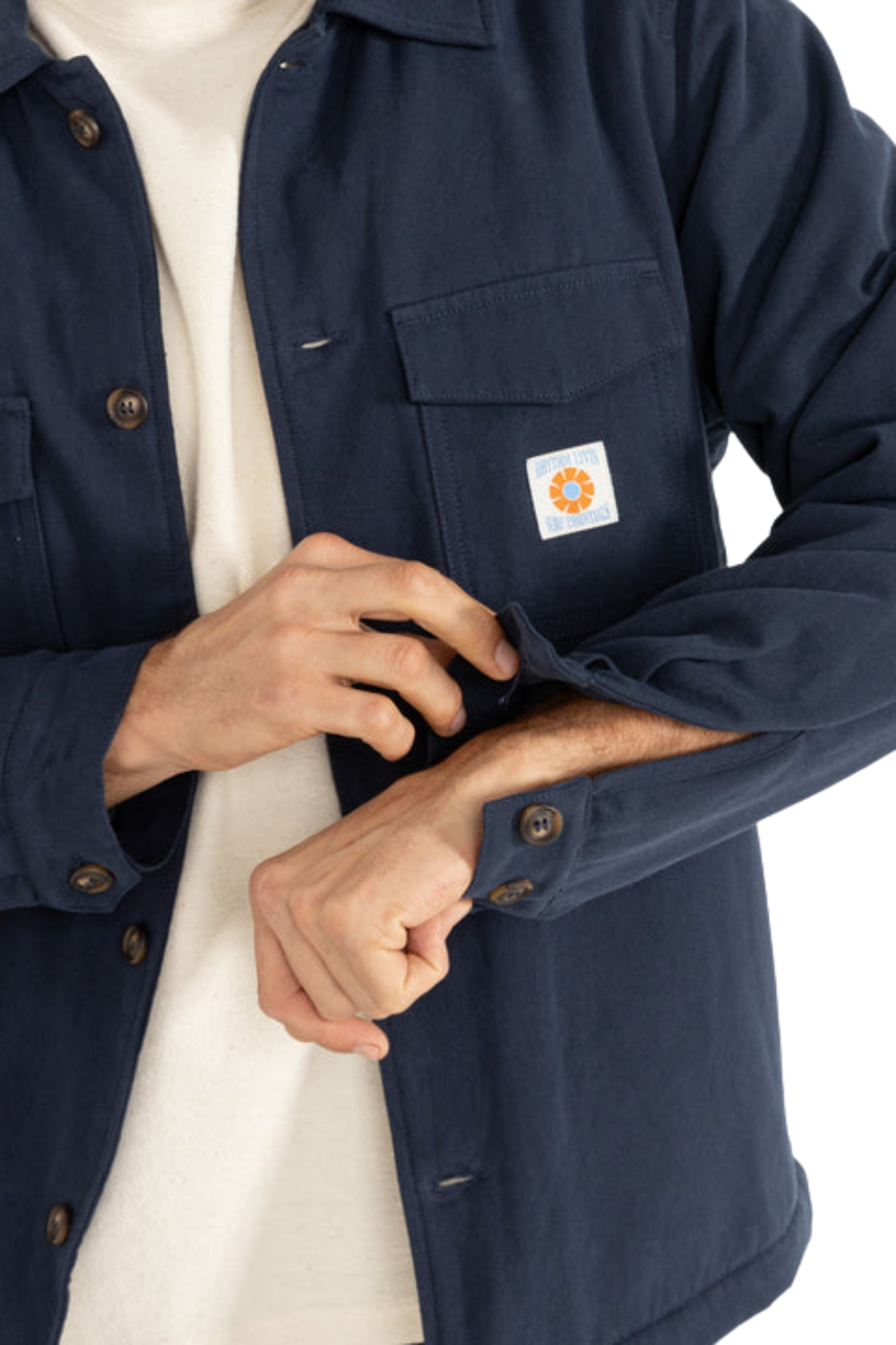 Rhythm Sherpa Lined Work Long Sleeve Shirt Navy