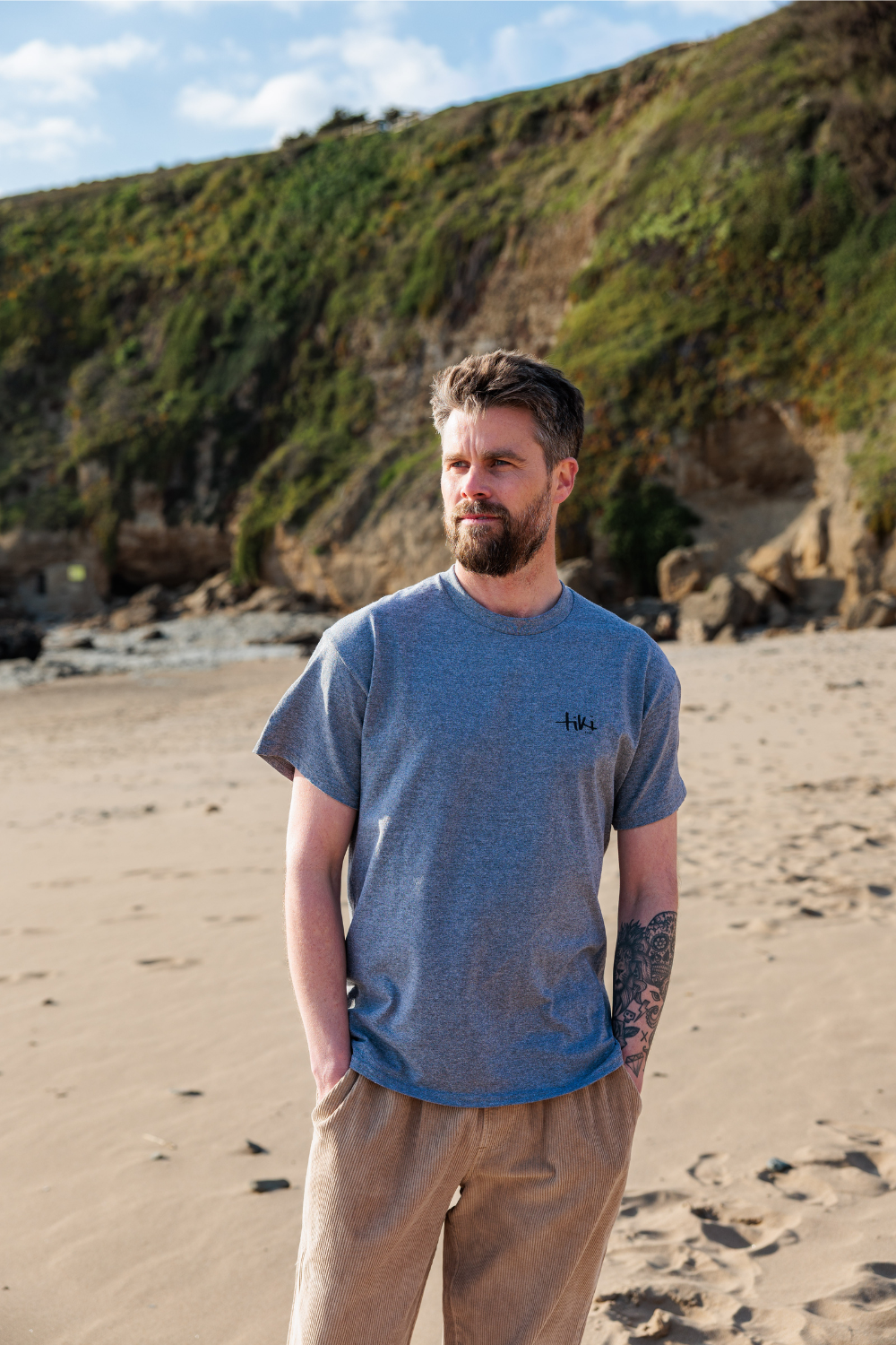 Tiki Corp Mens T-Shirt Grey Heather