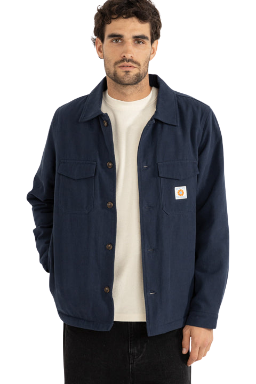 Rhythm Sherpa Lined Work Long Sleeve Shirt Navy