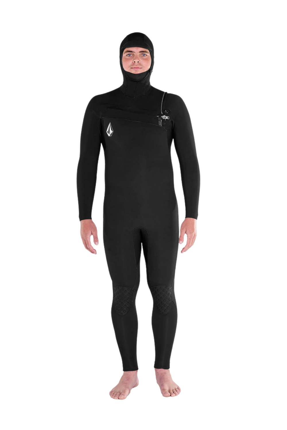 Volcom Mens Modulator 5/4/3mm Chest Zip Wetsuit With Hood Black