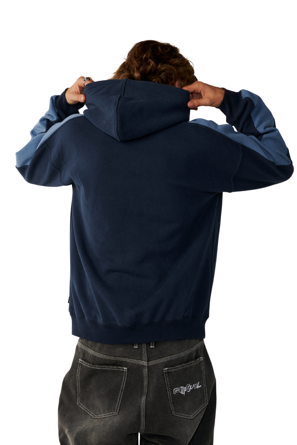 Rip Curl Archive Mens Panel Hoodie Dark Navy