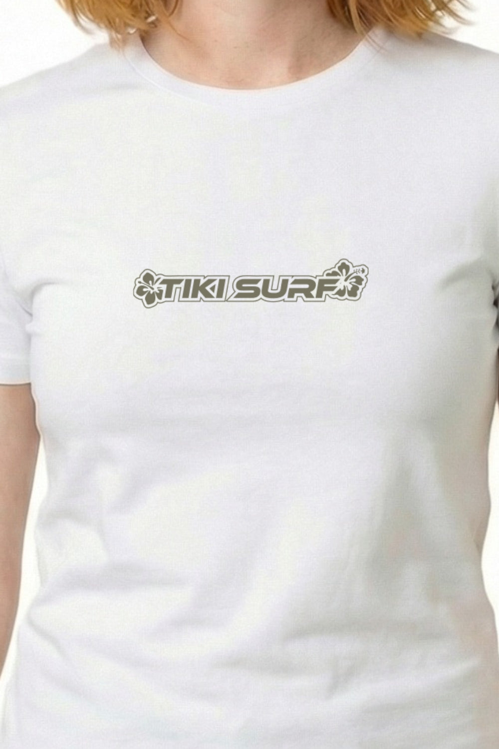 Tiki Hibiscus Womens T-Shirt White